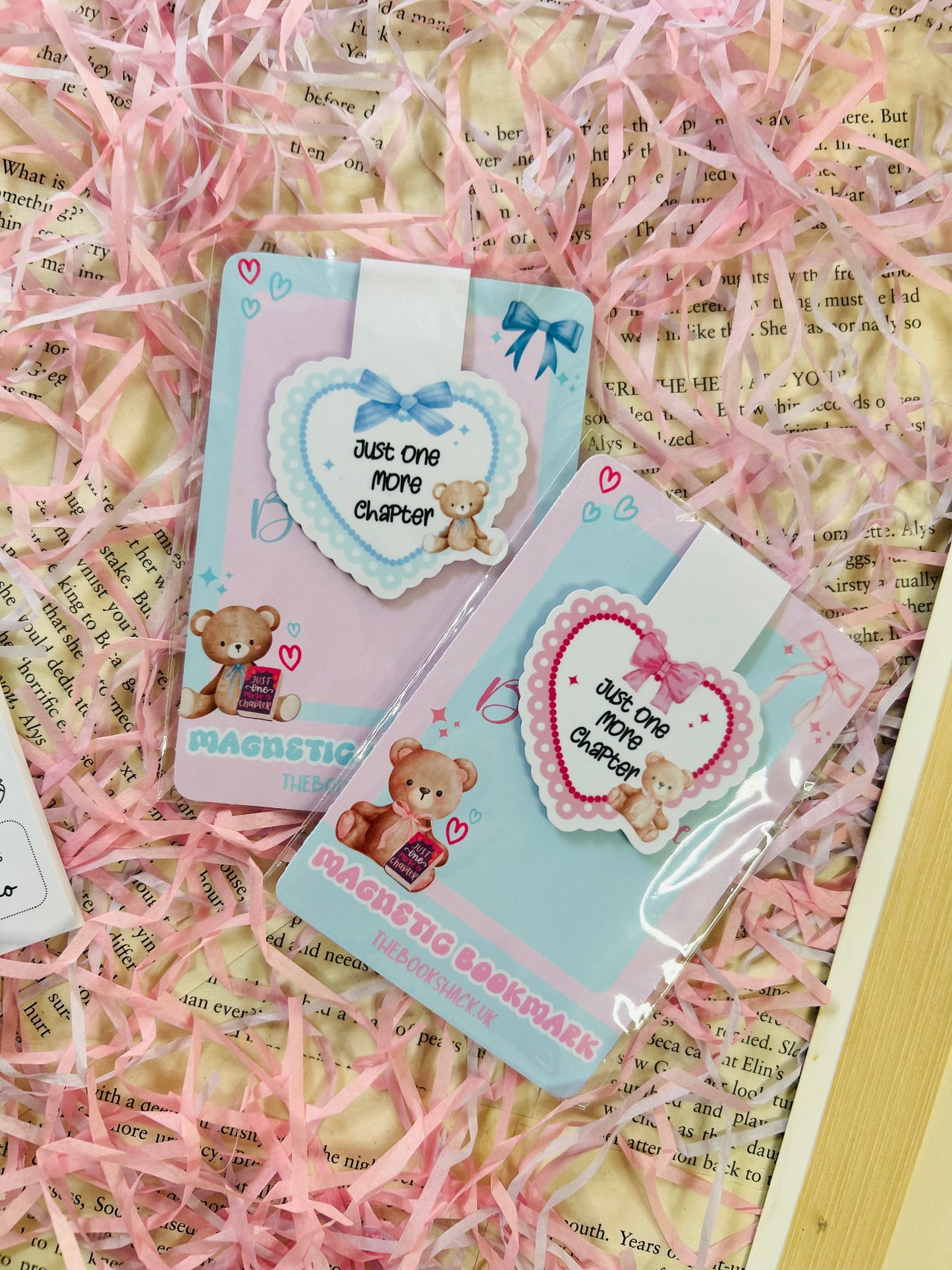 Just One More Chapter Magnetic Bookmark – Cute Teddy Bear Aesthetic