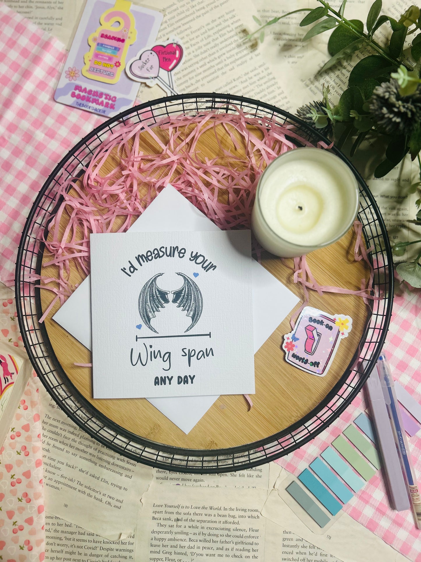 I’d measure your wingspan valentines card