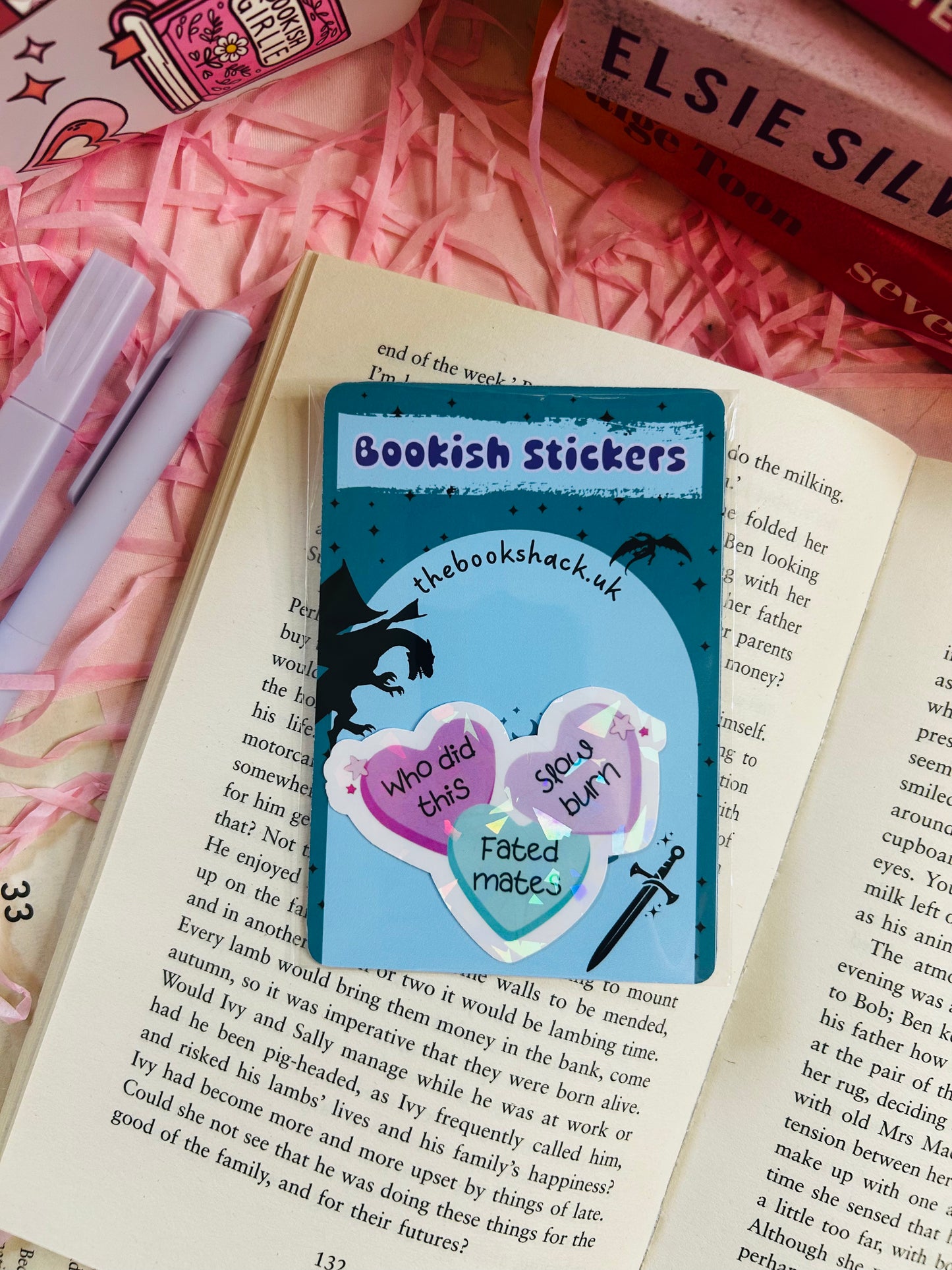 Holographic Book Trope Sticker – Fated Mates, Slow Burn & Who Did This, bookish stickers, fantasy stickers, gifts for book lovers