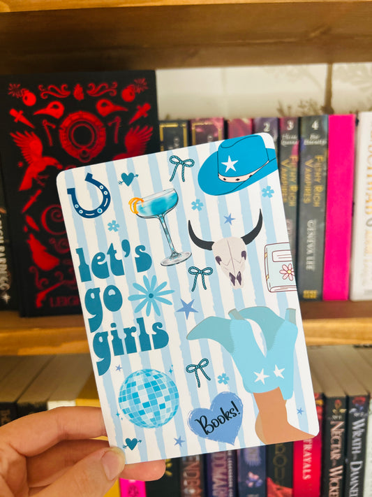 Blue Cowboy Kindle Insert – Western Prints & Blue Gingham | Matte Photo Card