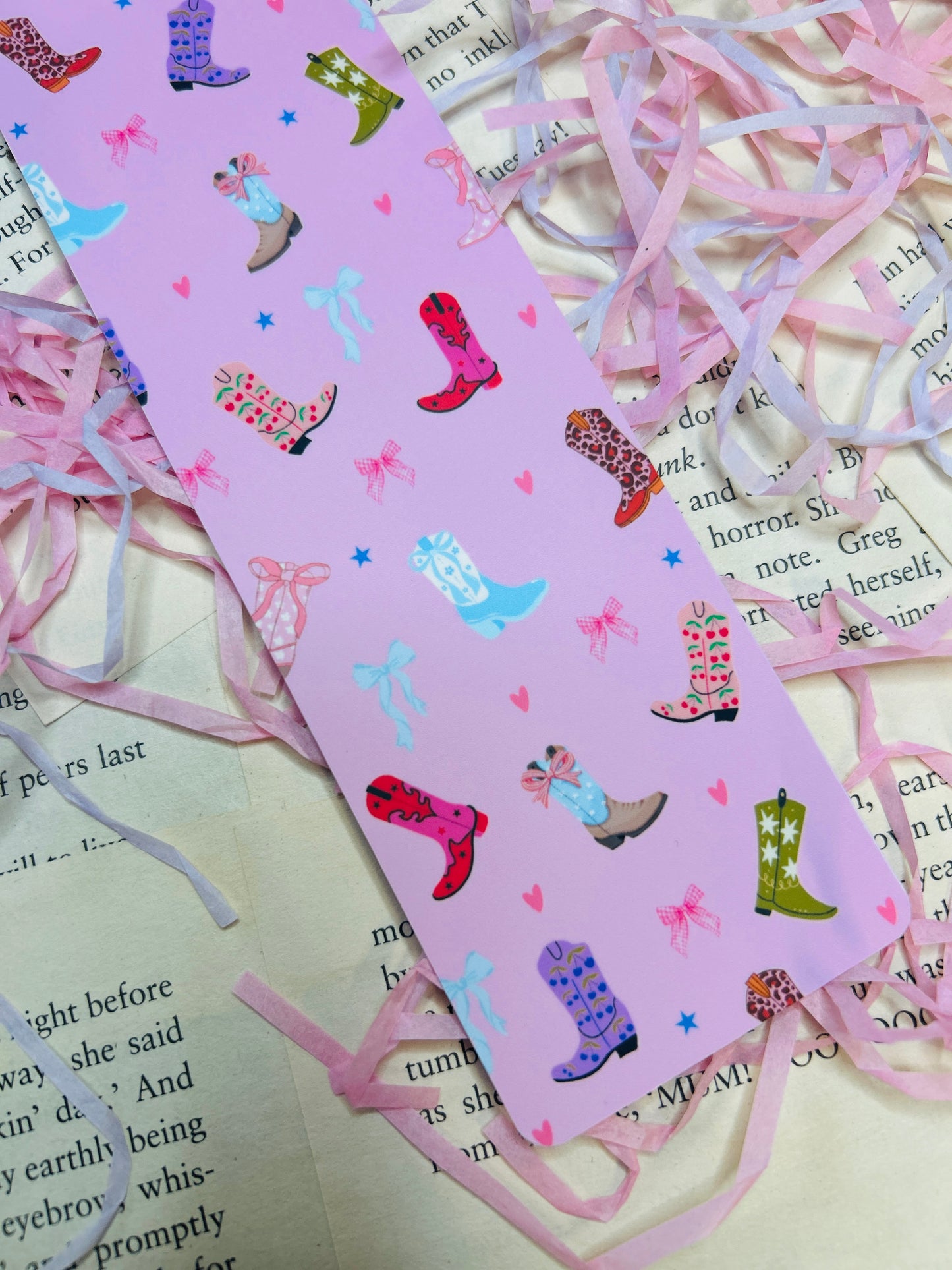 Cowgirl Bookmark – Pink Boots & Bookish Sass