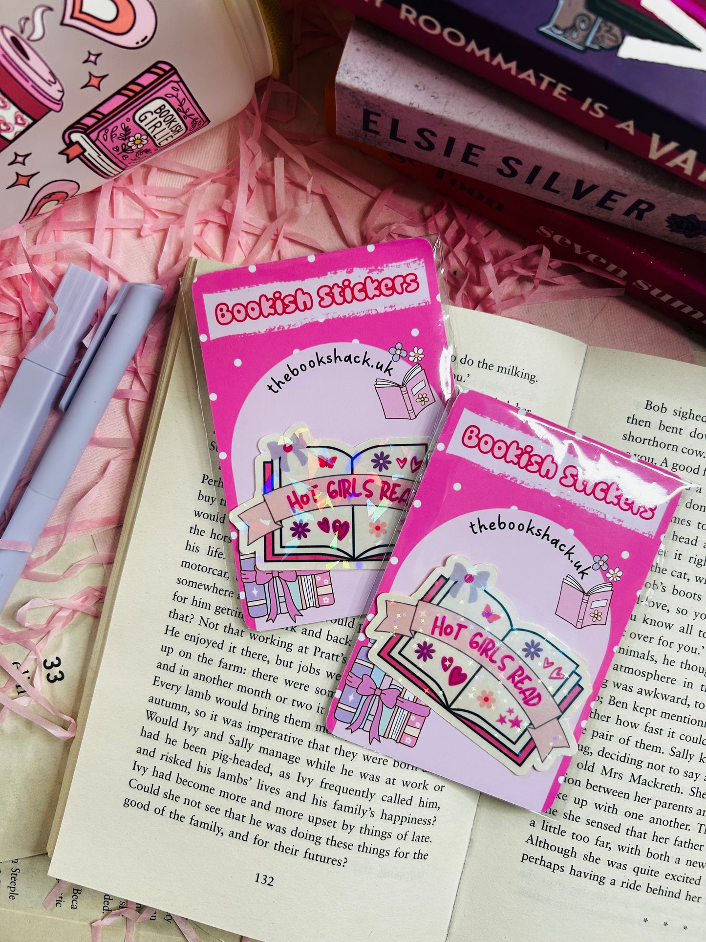 hot girls read holographic sticker