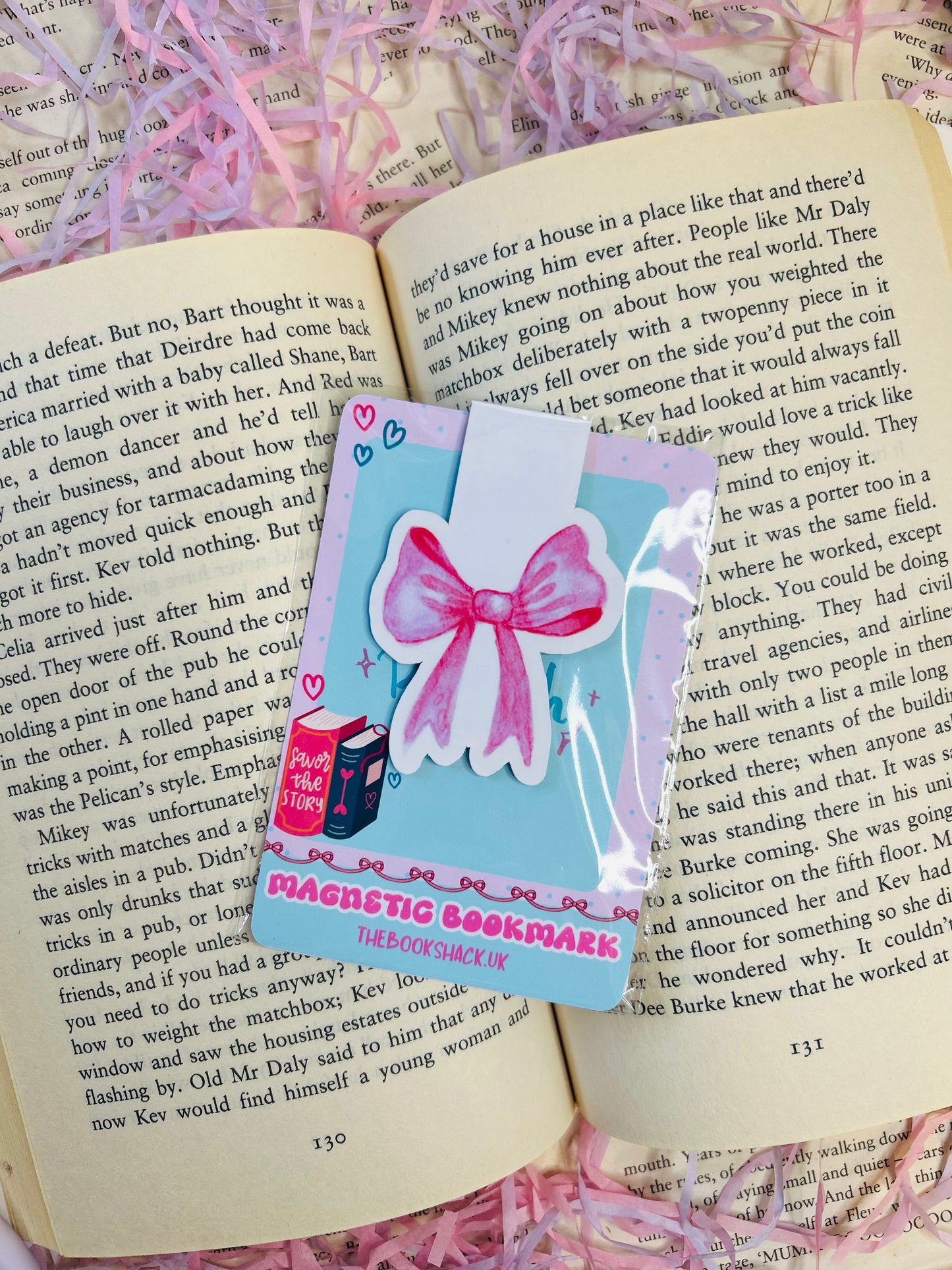 Pastel Bow Magnetic Bookmark – Cute Aesthetic Ribbon Bookmark for Book Lovers