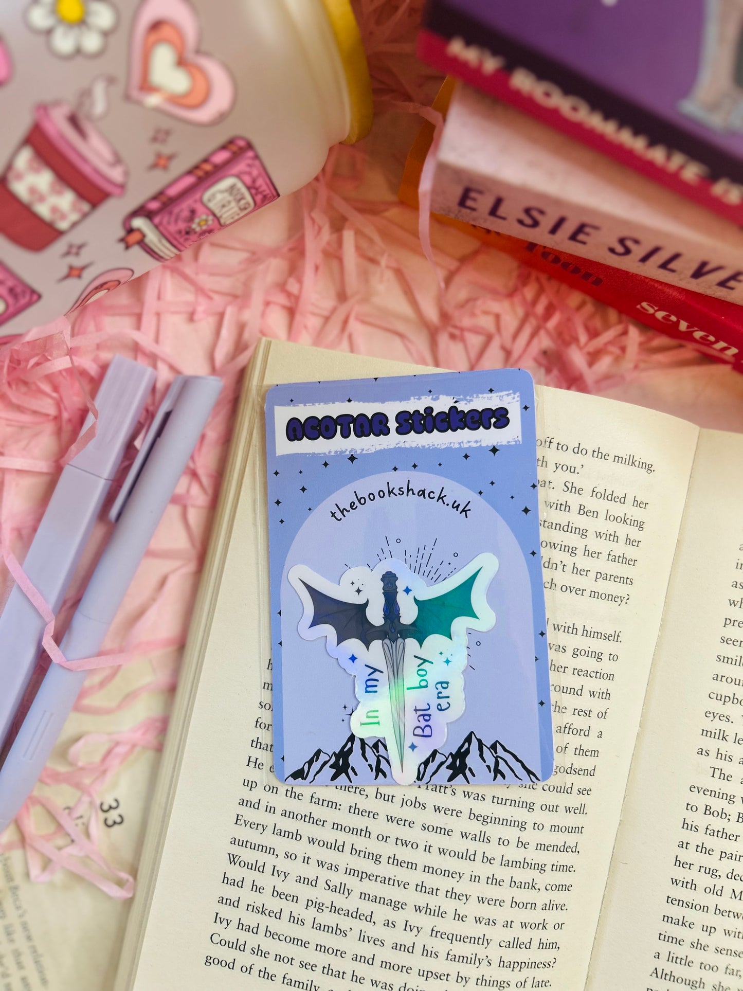 Holographic "In My Bat Boy Era" Fantasy Bookish Sticker – the bat boys, acotar, bookish gifts, fantasy stickers