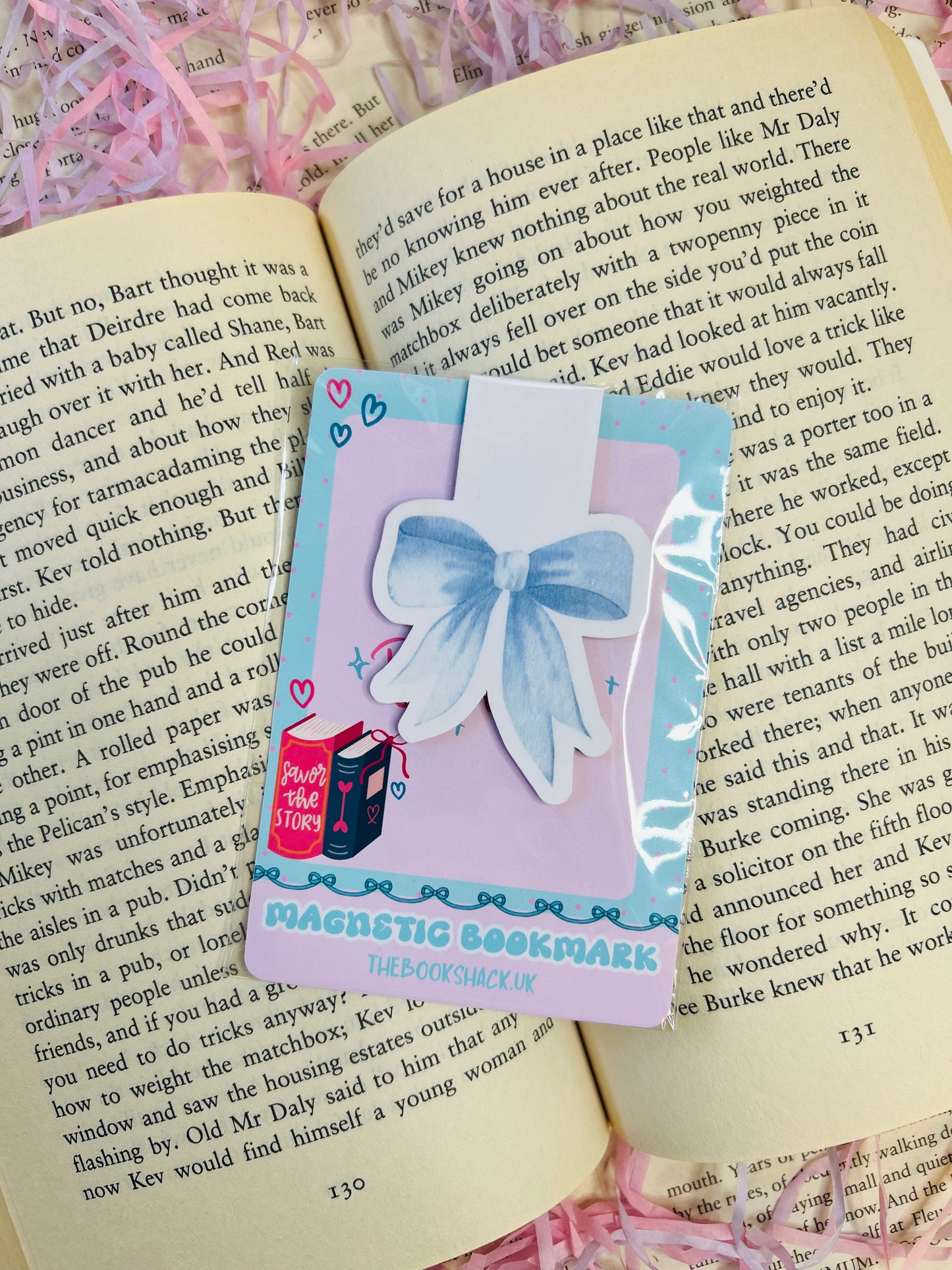 Pastel Bow Magnetic Bookmark – Cute Aesthetic Ribbon Bookmark for Book Lovers