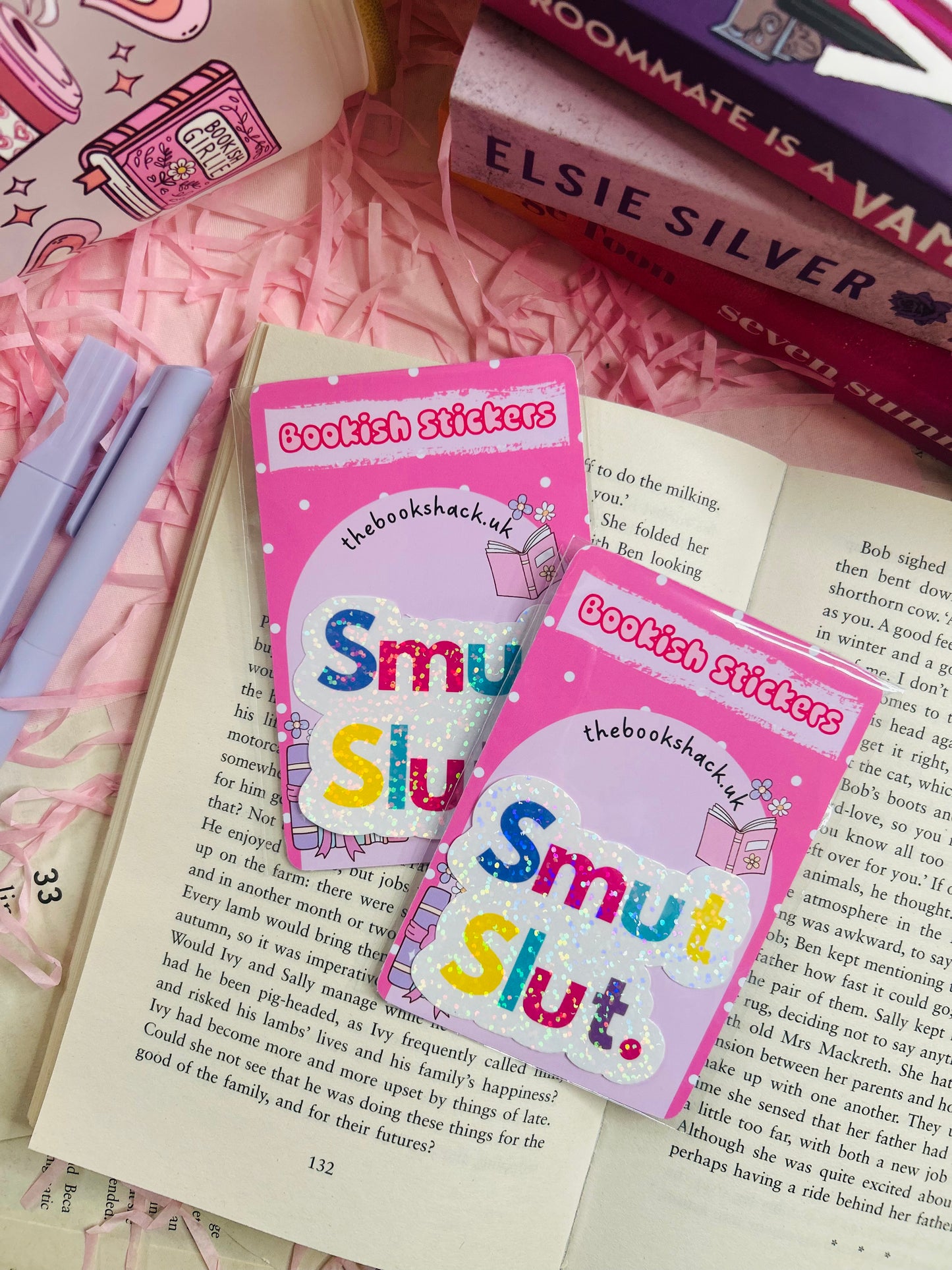 sm*t sl*t holographic bookish sticker