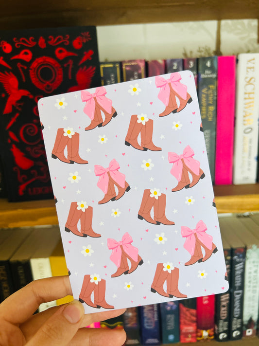 Cowboy Boots Kindle Insert – Double-Sided Gingham Print