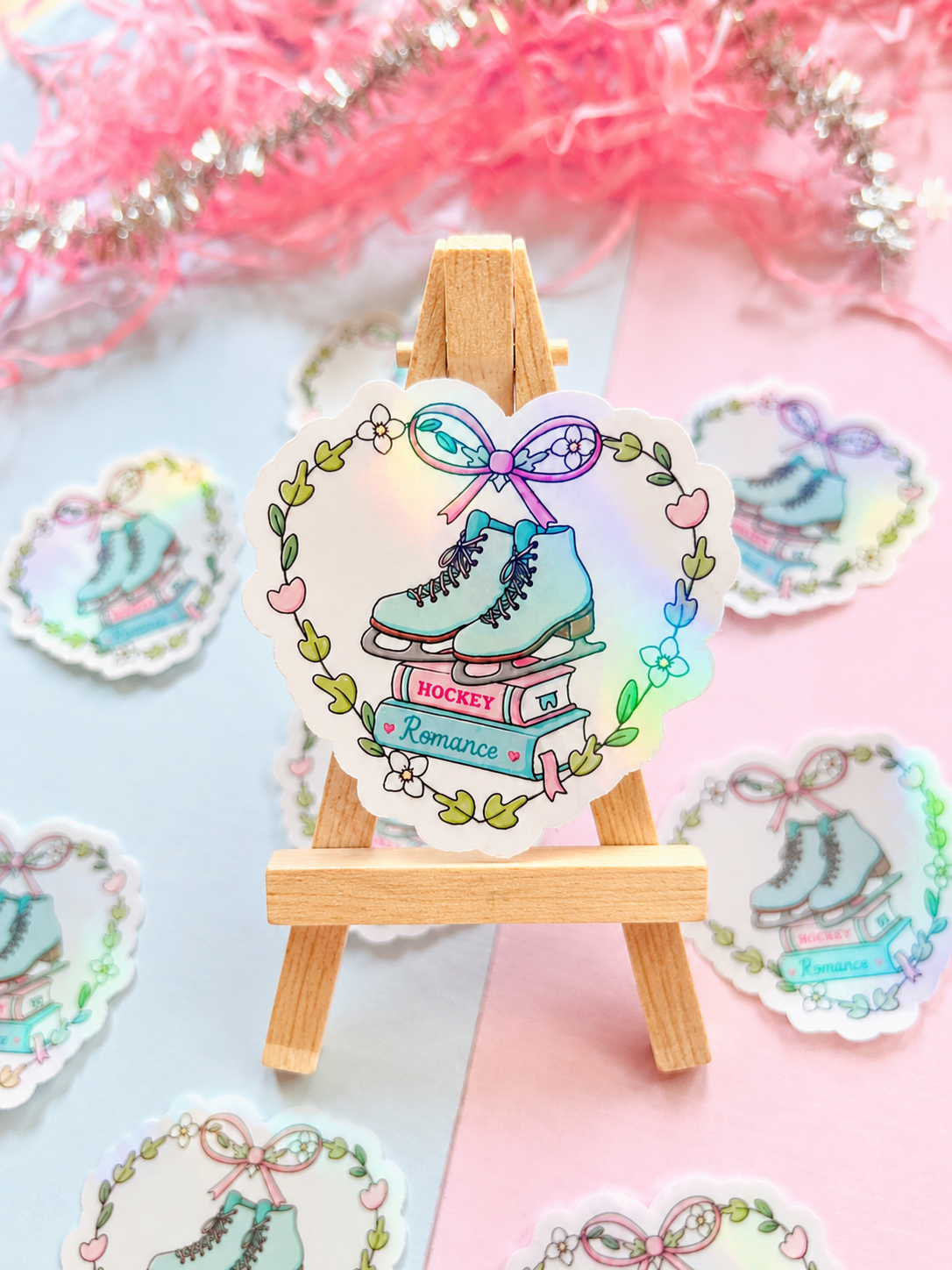 Ice Hockey Romance Holographic Sticker – Bookish Vinyl Decal