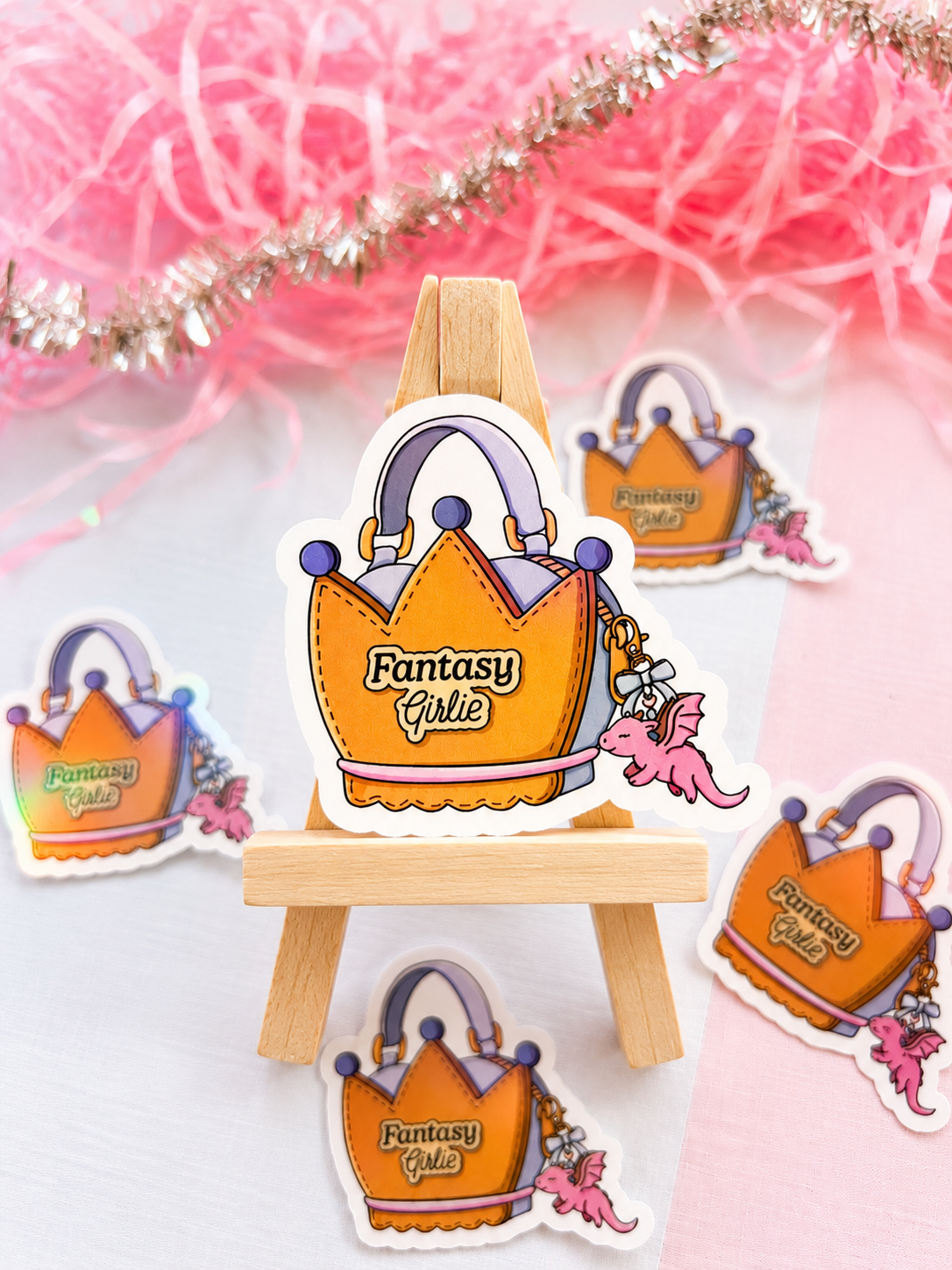 Fantasy Girlie Handbag Holographic Sticker – Bookish Vinyl Decal