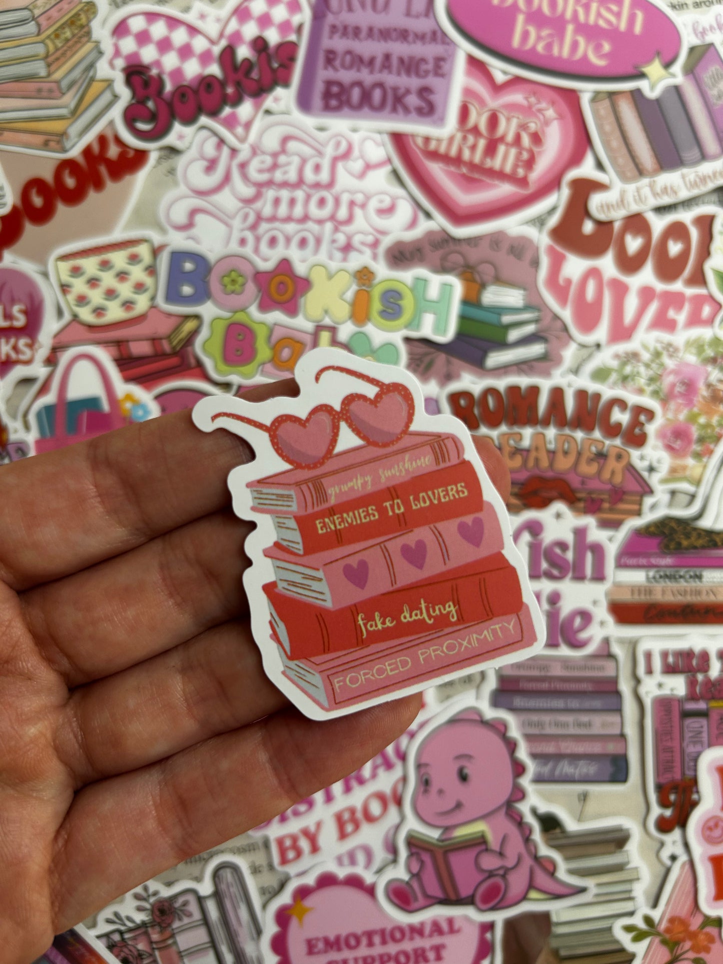 Mystery pink bookish sticker packs