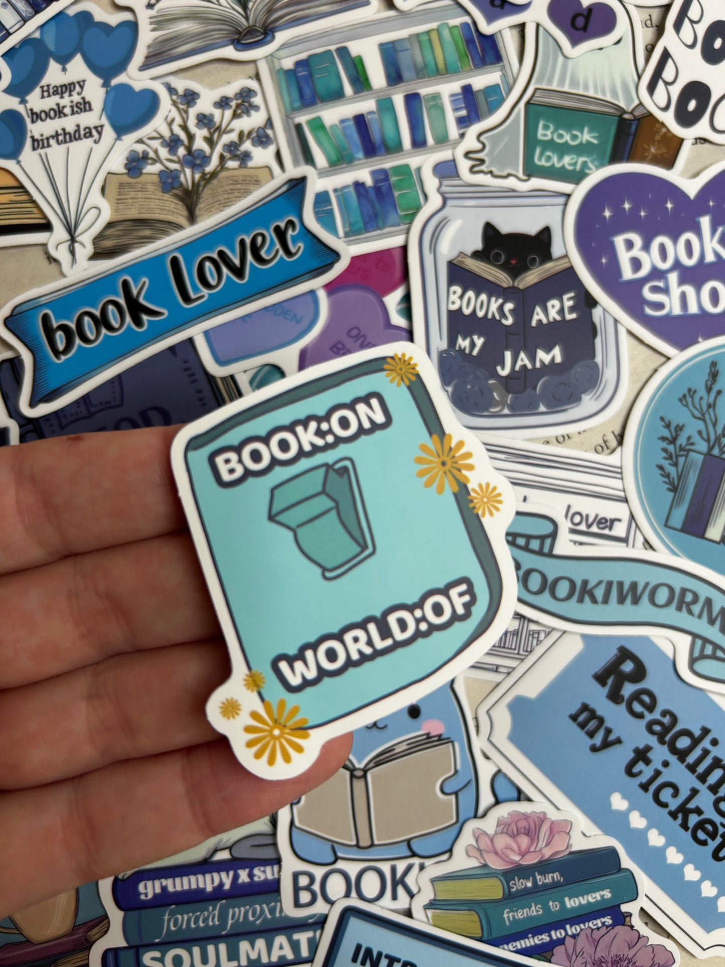Mystery blue bookish sticker packs