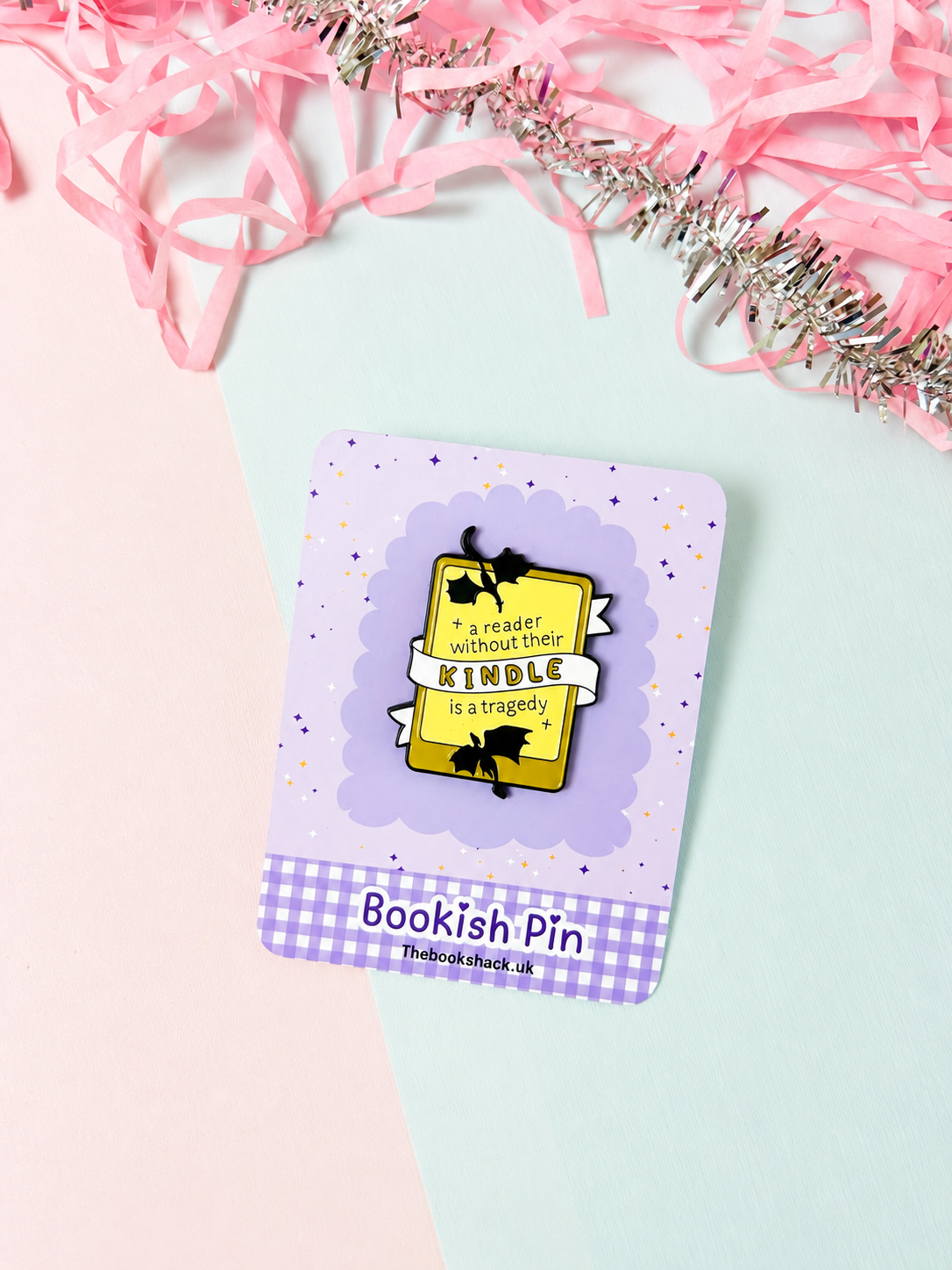 A Reader Without Their Kindle Is a Tragedy Enamel Pin – Bookish Reader Pin