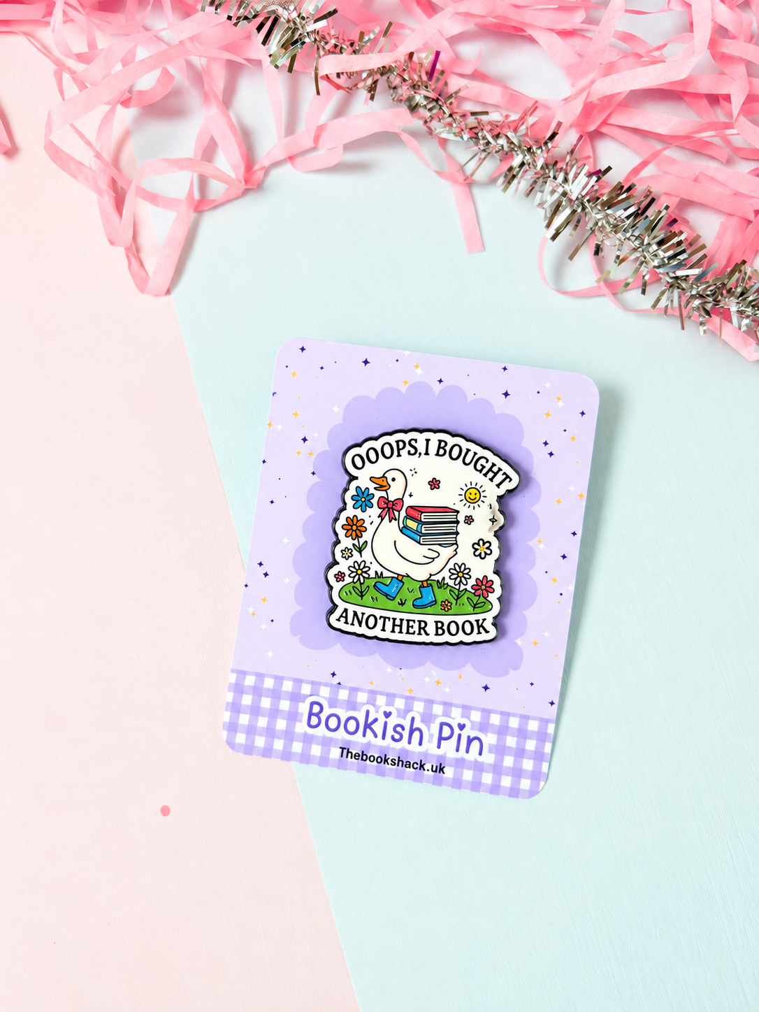 Oops I Bought Another Book Goose Enamel Pin – Funny Bookish Pin