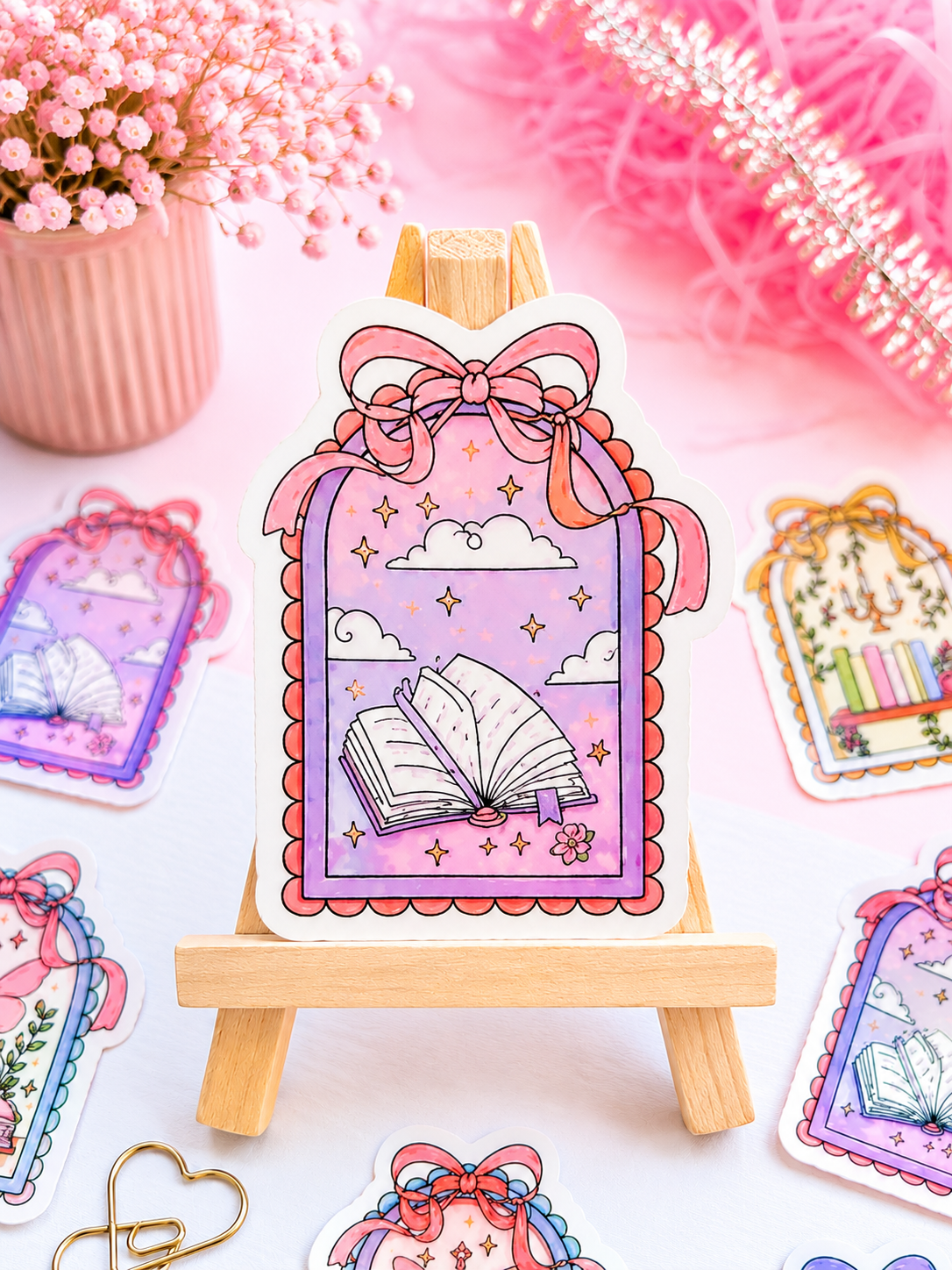 ✨🌙🧚 Whimsical Fantasy Holographic Sticker 🐉📚✨