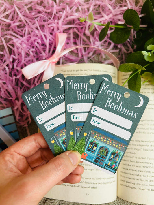 Set of 12 bookish xmas tags, Christmas tags for book lovers, bookmas Christmas labels, present tags