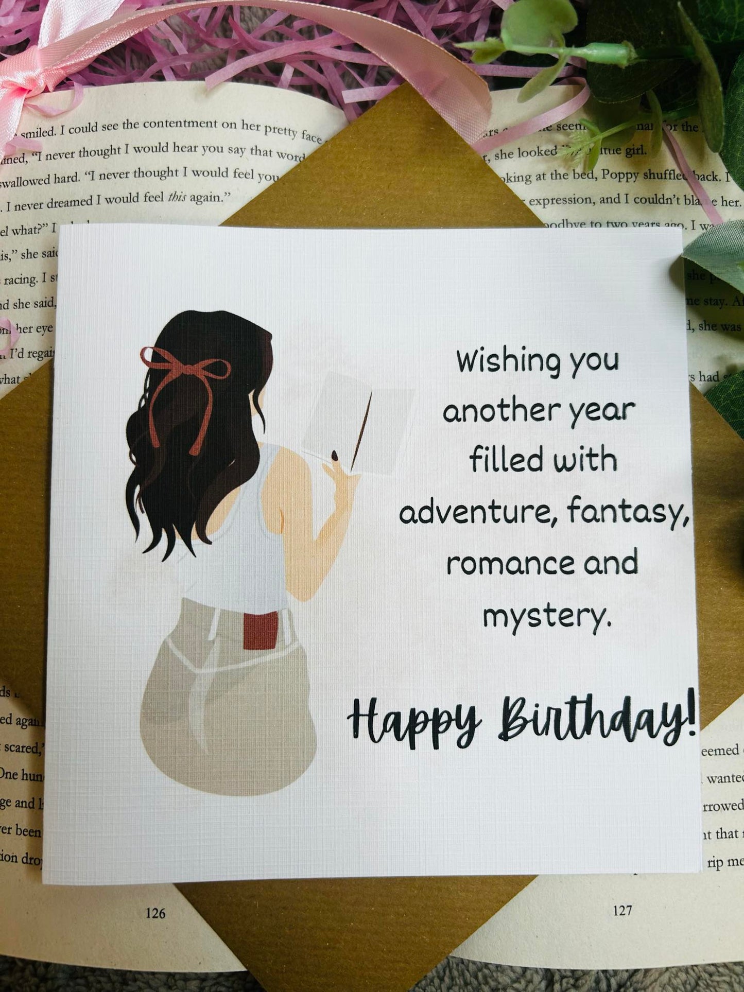 bookish birthday card