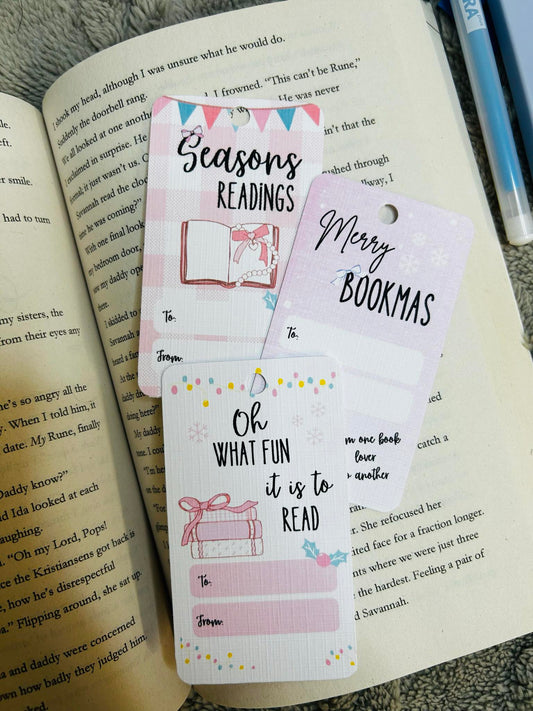 Set of 12 bookish xmas tags, Christmas tags for book lovers, bookmas Christmas labels, present tags