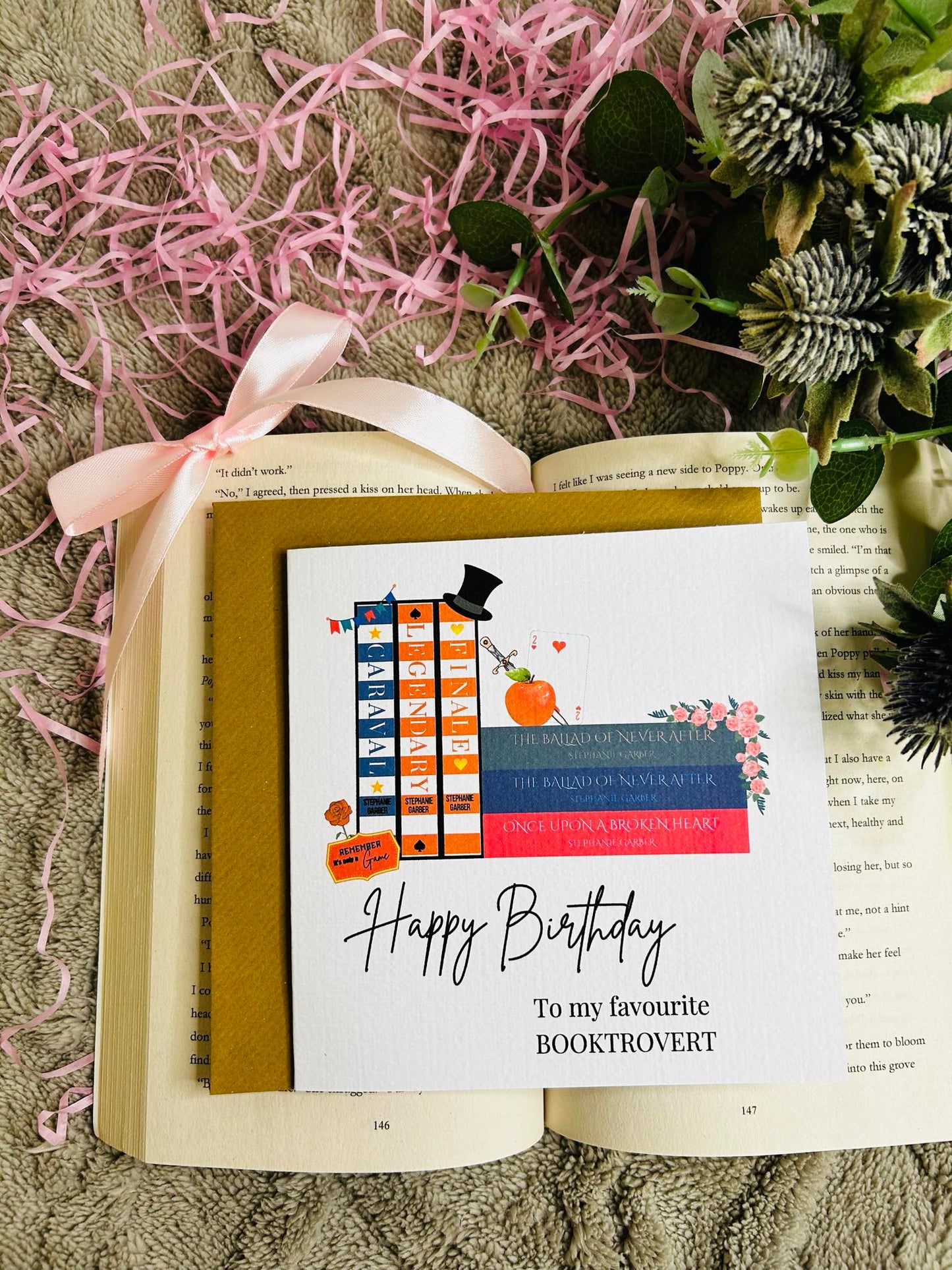 caraval TBR birthday card