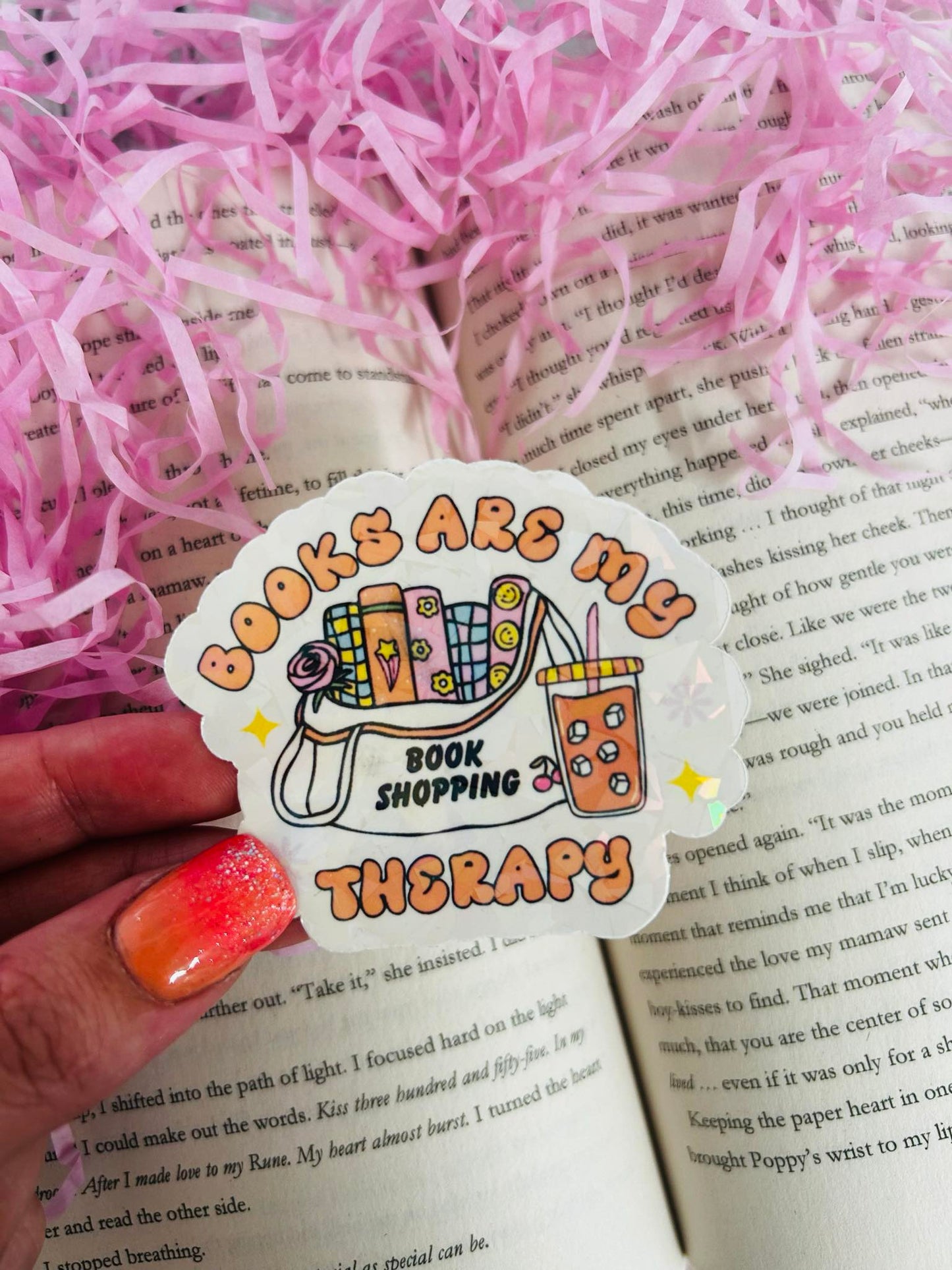 books are my therapy bookish sticker