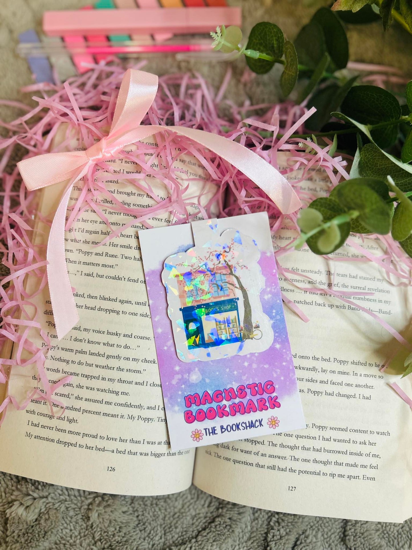 bookshop holographic magnetic bookmark