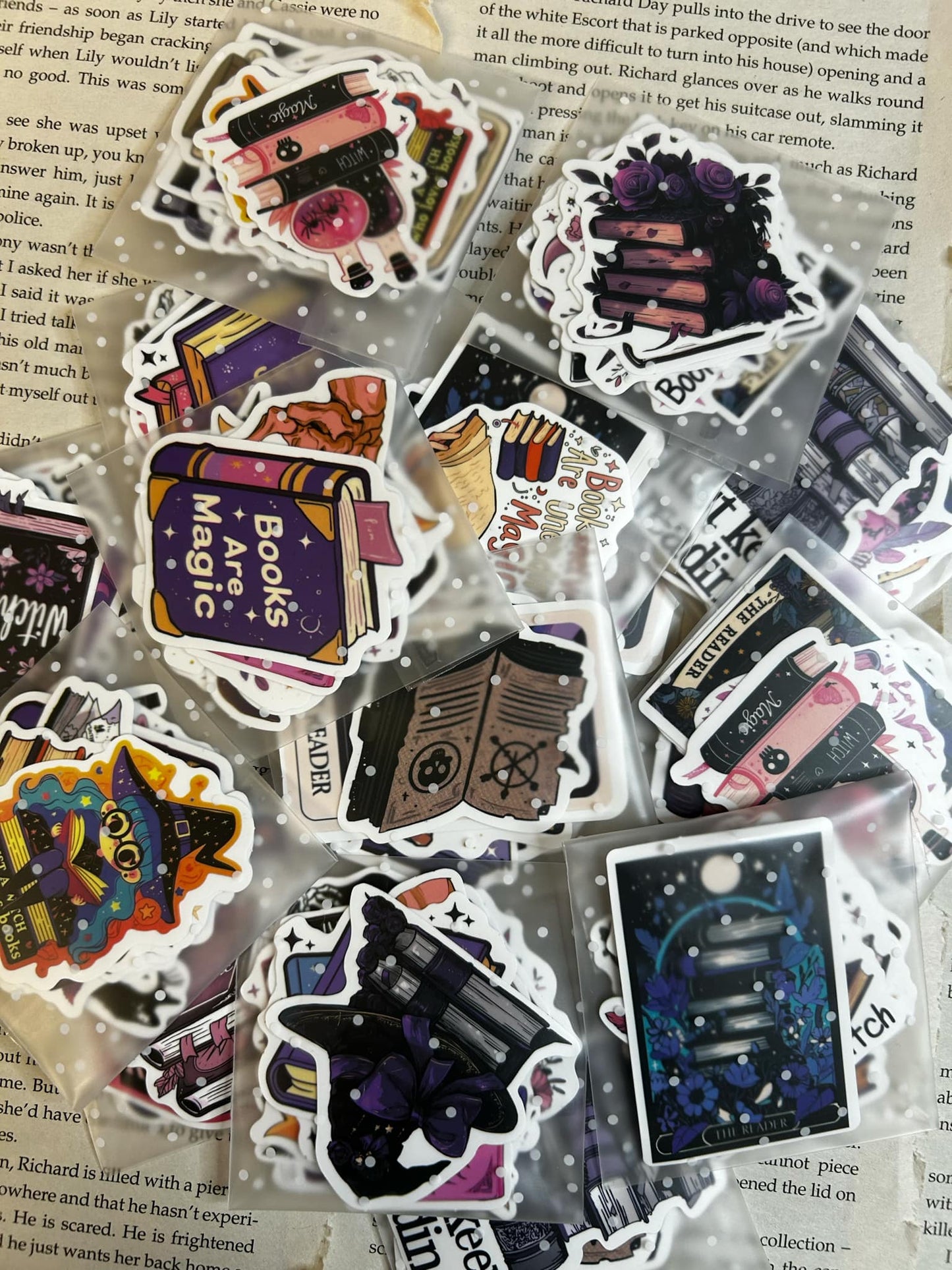 Mystery witchy bookish sticker packs