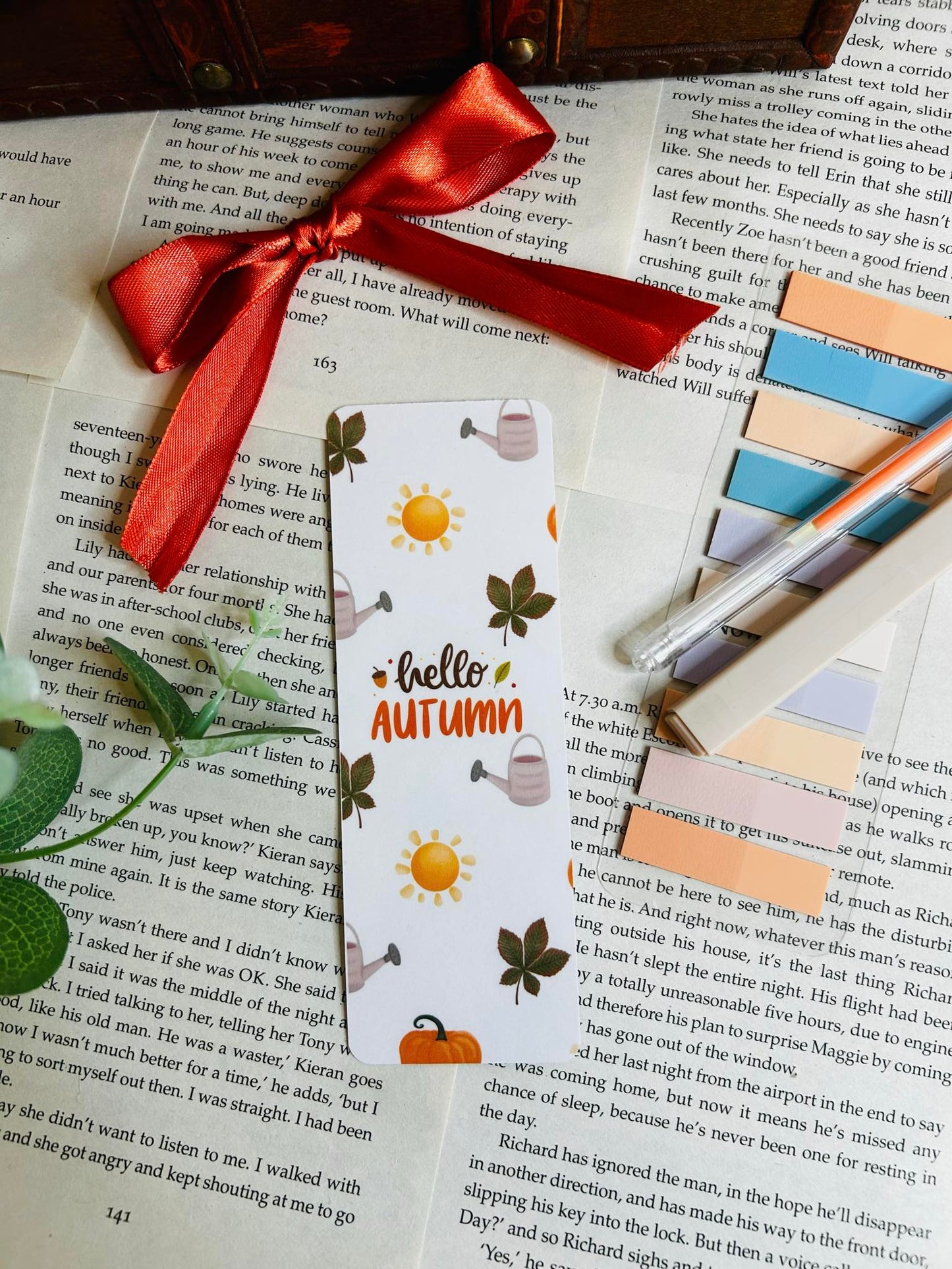 Hello autumn bookmark