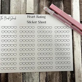 love heart rating sticker sheet for reviewing