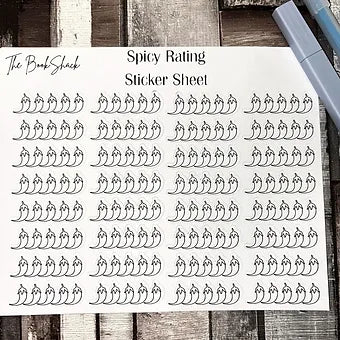 spicy chilli rating sticker sheet for reviewing