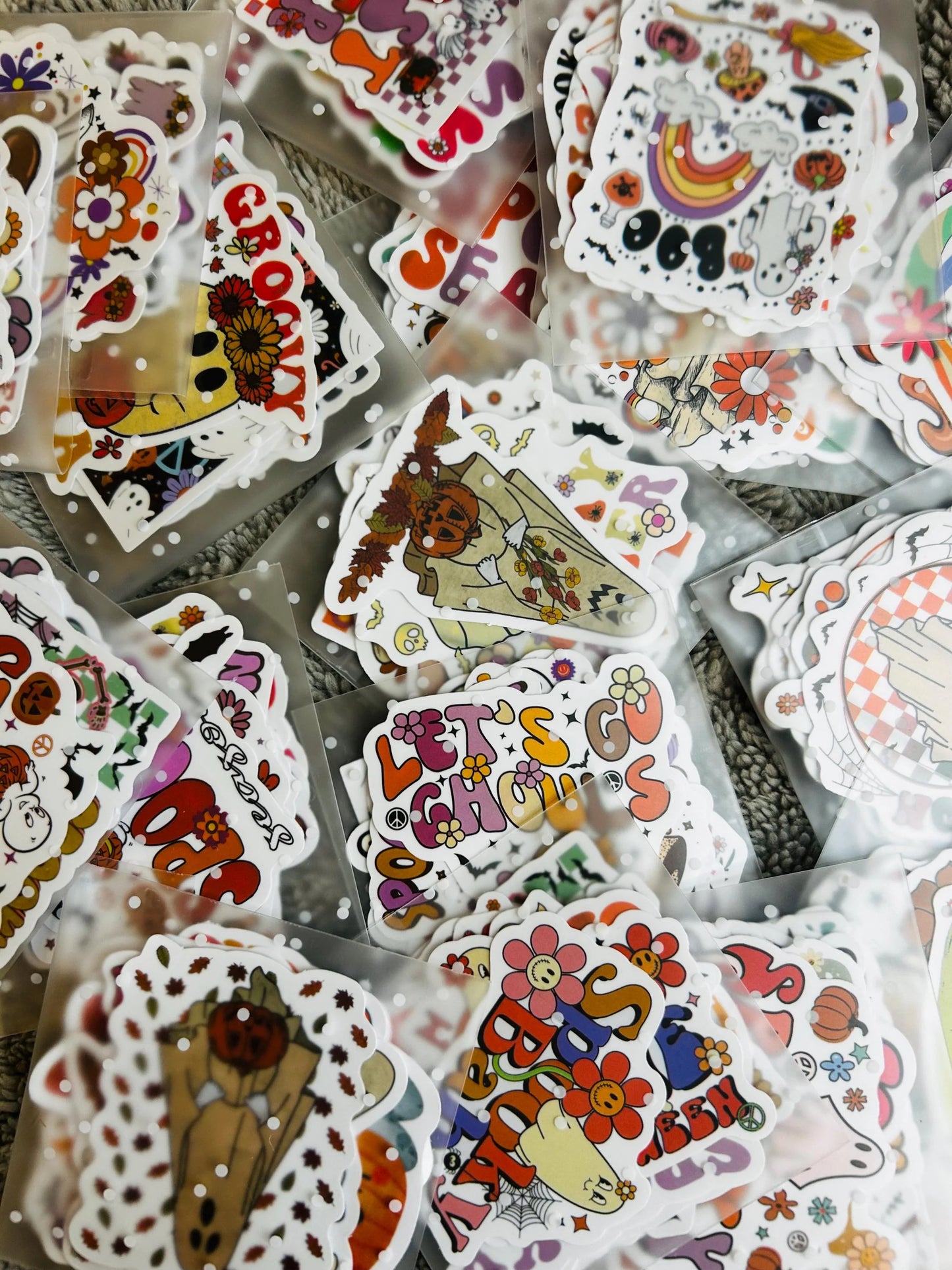 Mystery hippy ghost sticker packs