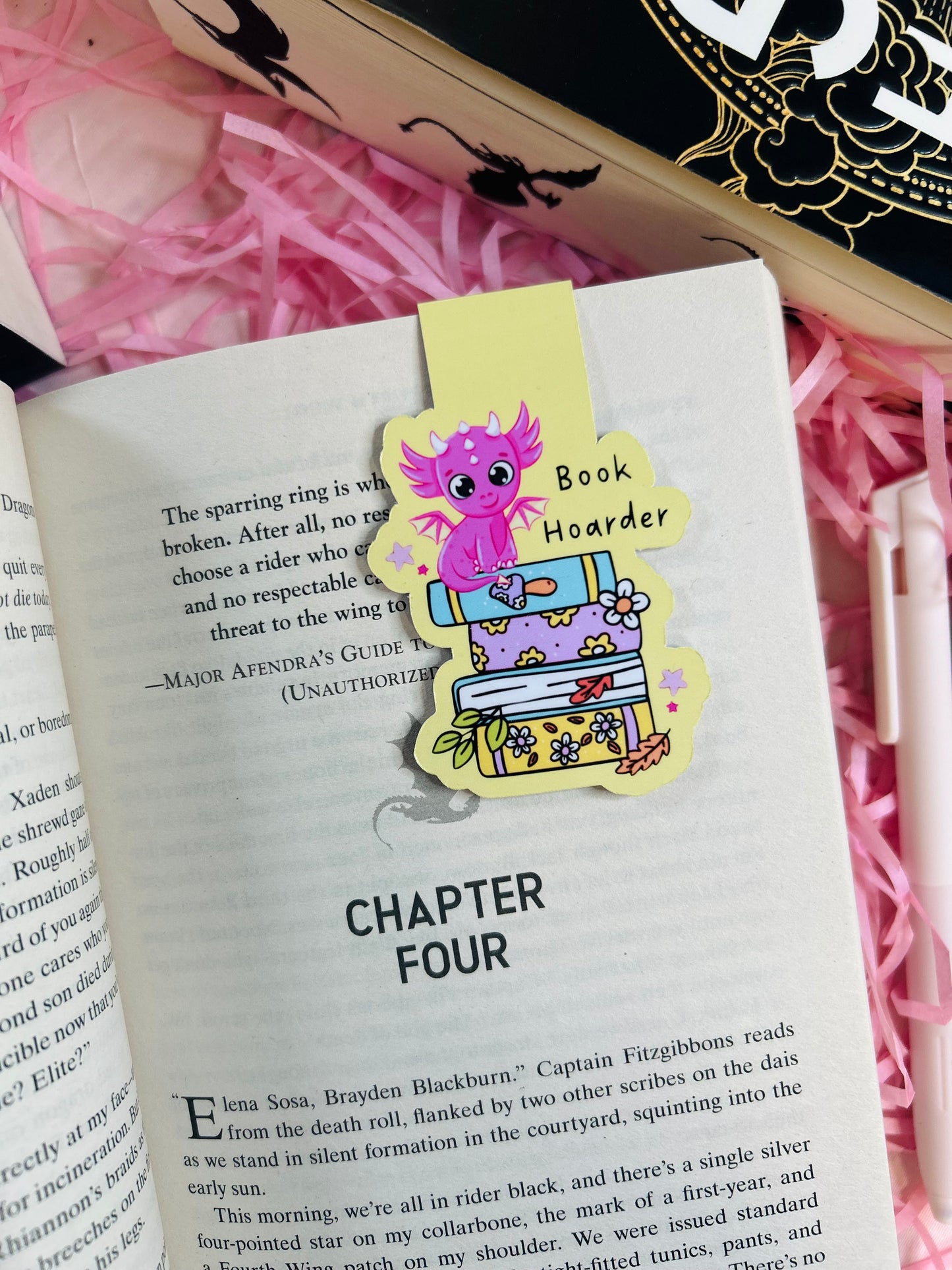 This single "Book Hoarder" magnetic bookmark looks so charming! It showcases a fun design and vibrant colors that would appeal to book lovers.