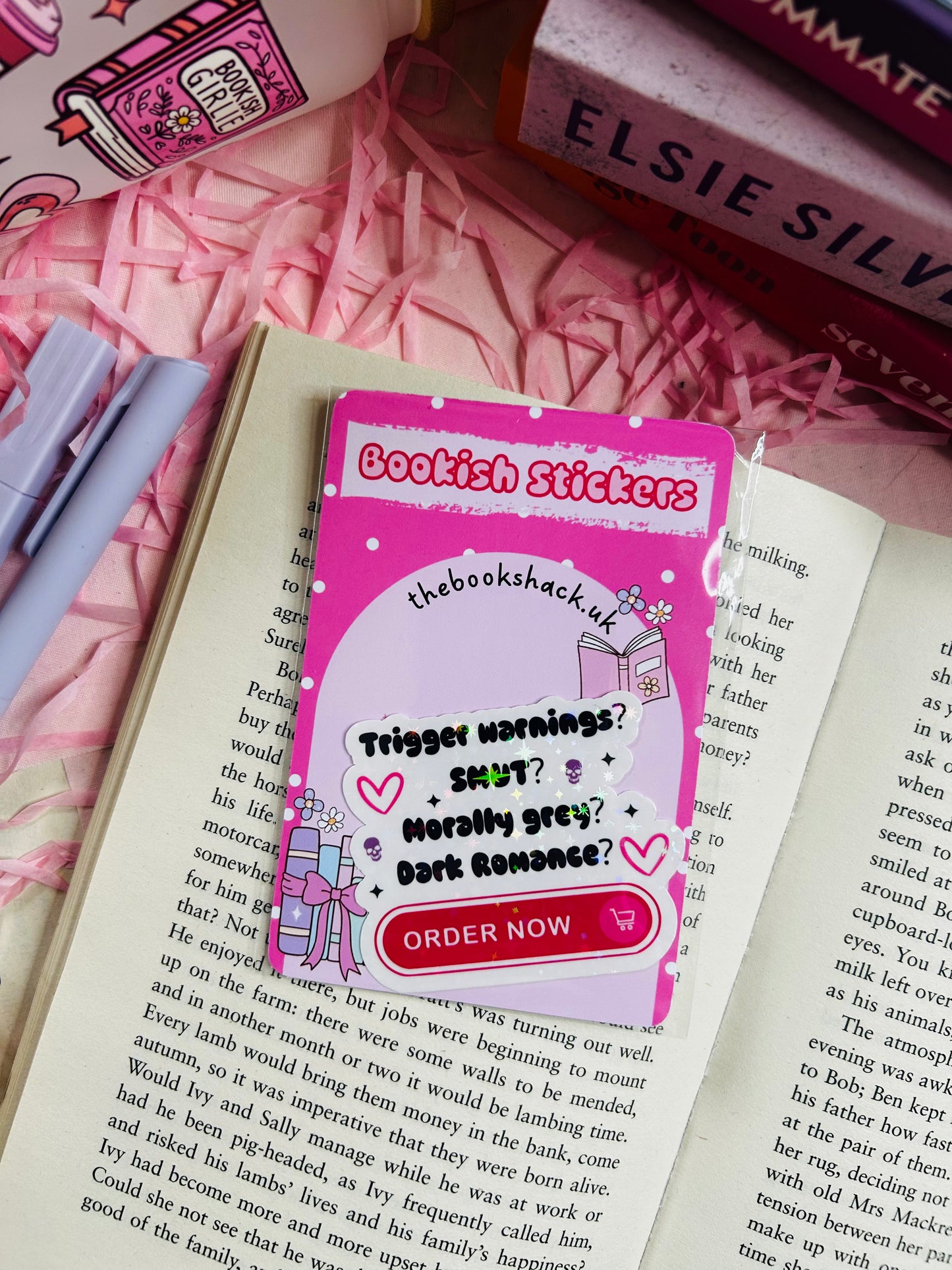 Trigger Warnings? SMUT? Morally Grey? Dark Romance?" Holographic Sticker – Perfect for Dark Romance Lovers