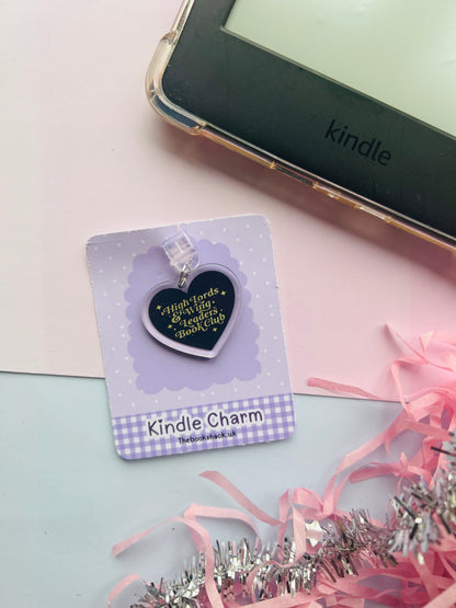 High Lords & Wing Leaders Book Club Kindle Charm – Black Heart USB-C Dust Plug