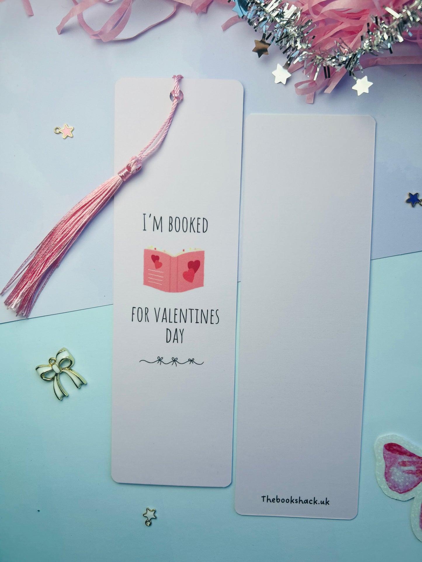 I’m Booked for Valentine’s Day Bookmark – Pink Valentine Bookmark for Book Lovers