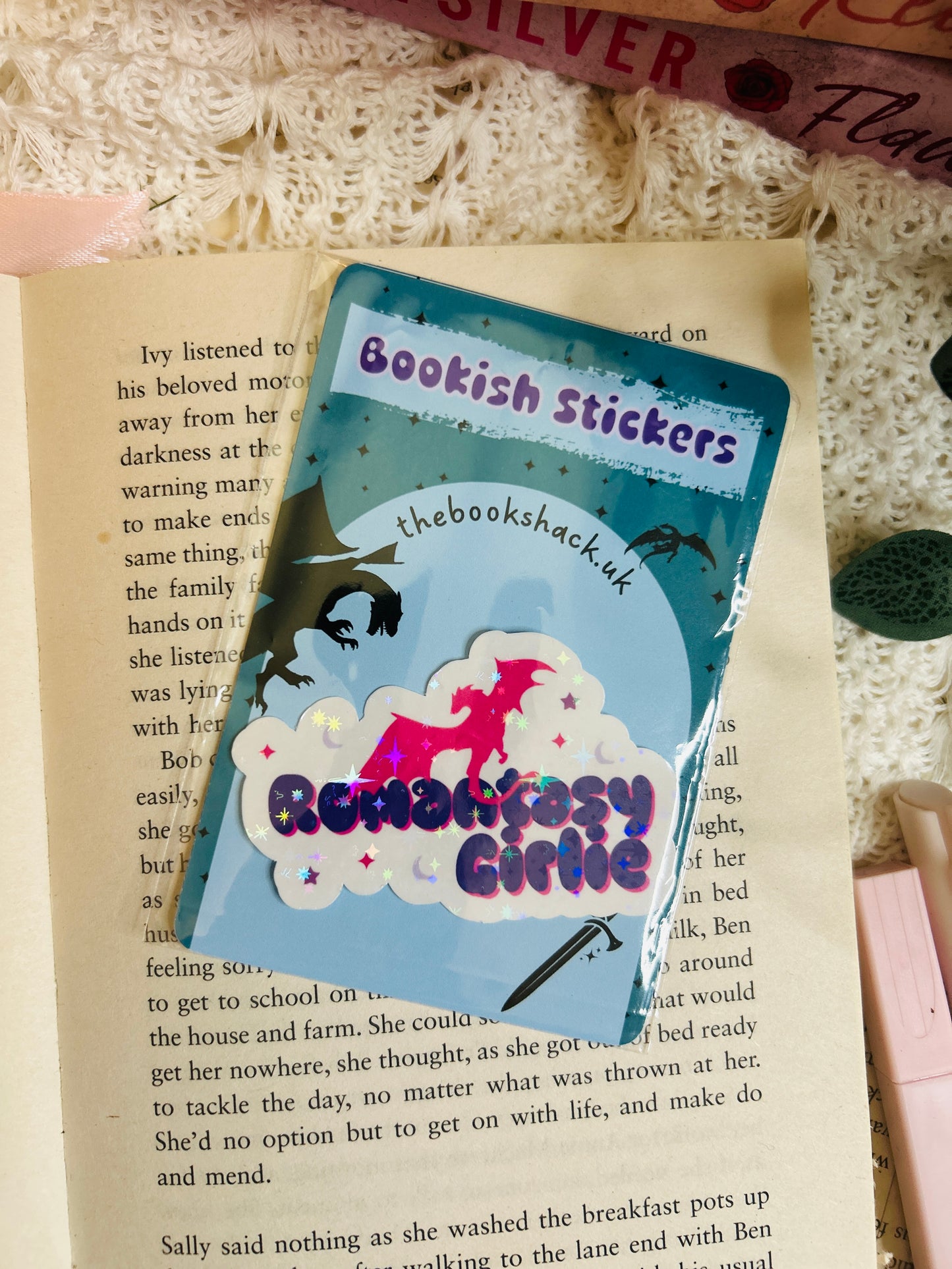 Romantasy bookish holographic sticker
