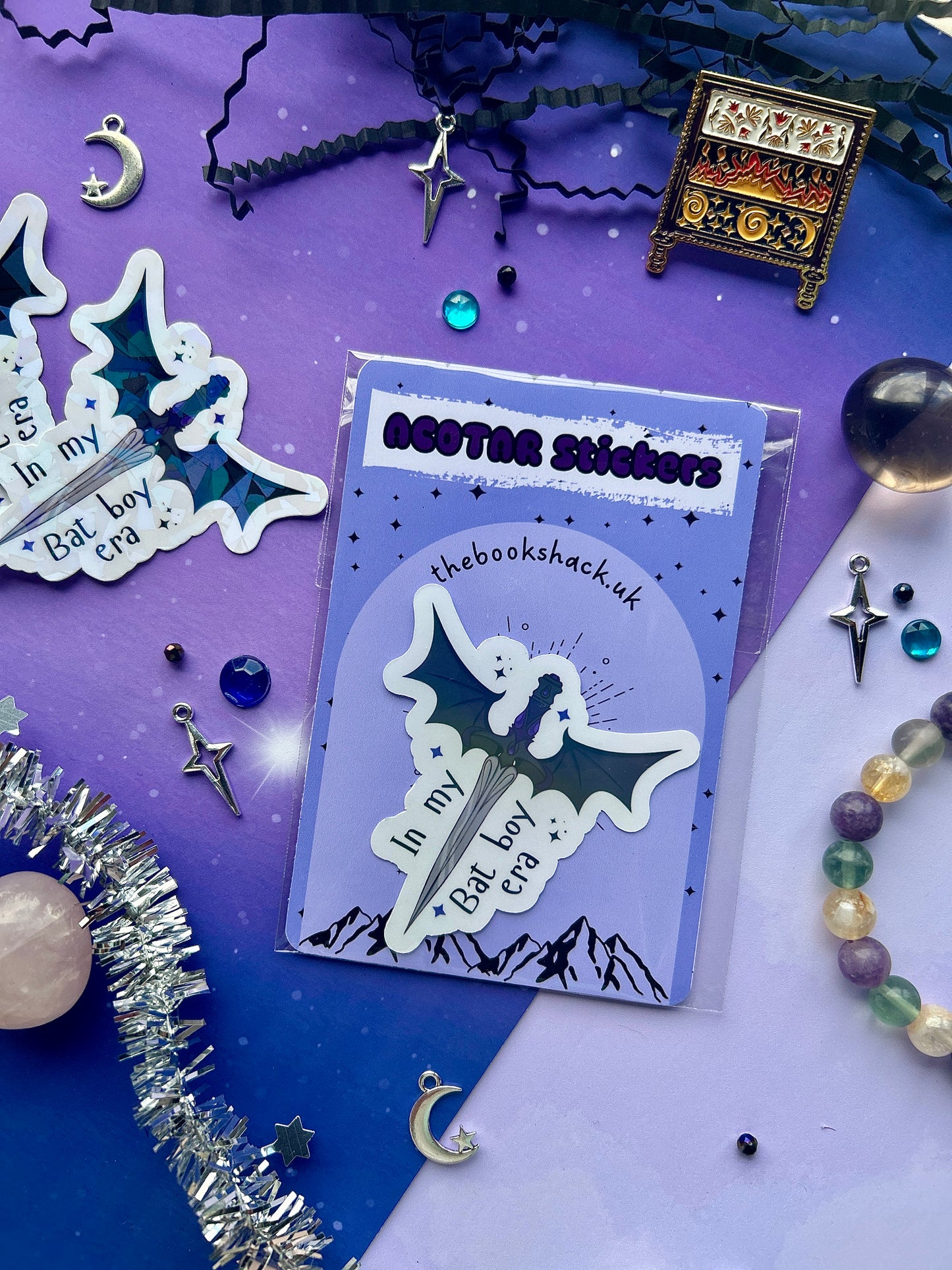 Holographic "In My Bat Boy Era" Fantasy Bookish Sticker – the bat boys, acotar, bookish gifts, fantasy stickers