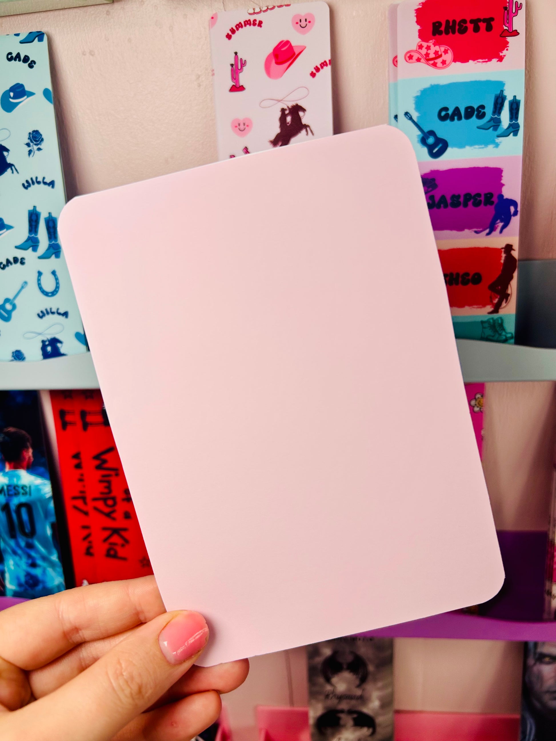 Matte white kindle insert cover sheet, blank back with rounded corners