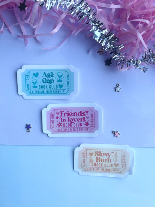 Book Trope Book Club Holographic Stickers – 13 Designs for Book Lovers
