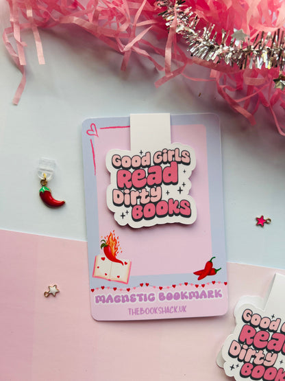Good Girls Read Dirty Books Magnetic Bookmark – Funny Romance Reader Gift