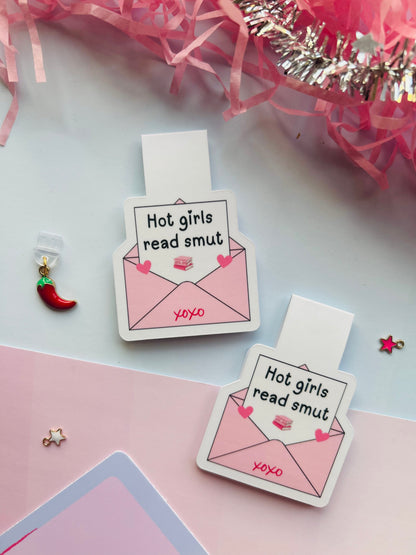 Hot Girls Read Smut Magnetic Bookmark – Spicy Romance Bookish Gift