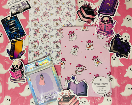 Mystery Spooky Kindle Box – Double-Sided Inserts, Charm & Stickers