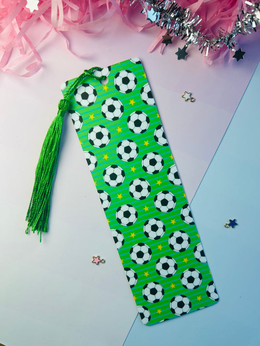 Kids Football Bookmark – Green Double-Sided Football Pattern Bookmark