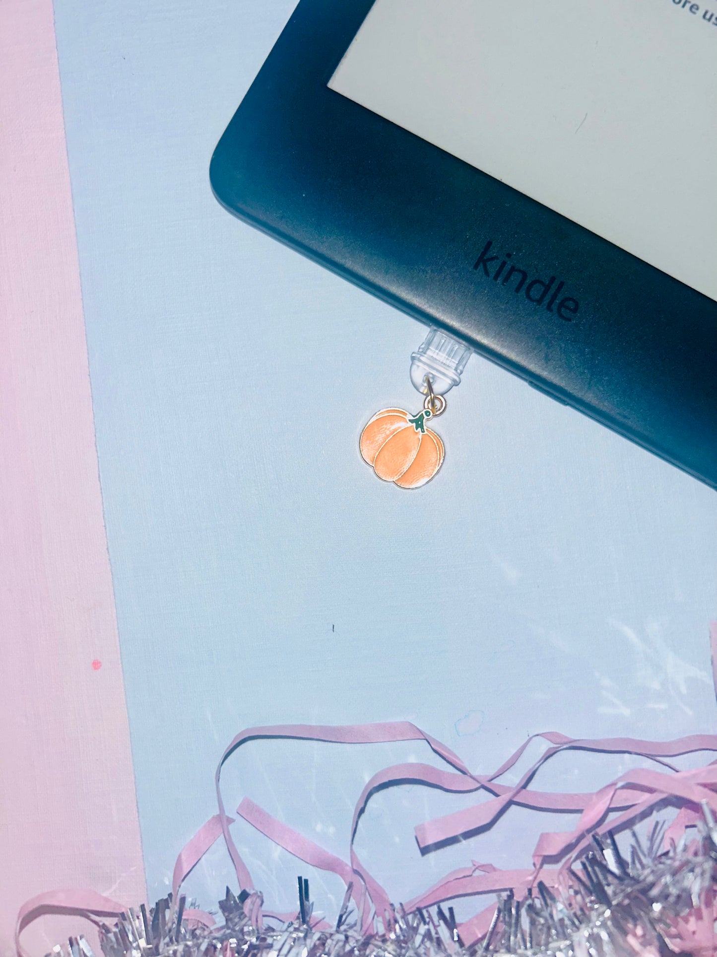 Pumpkin Kindle Charm – USB-C Autumn Dust Plug Accessory