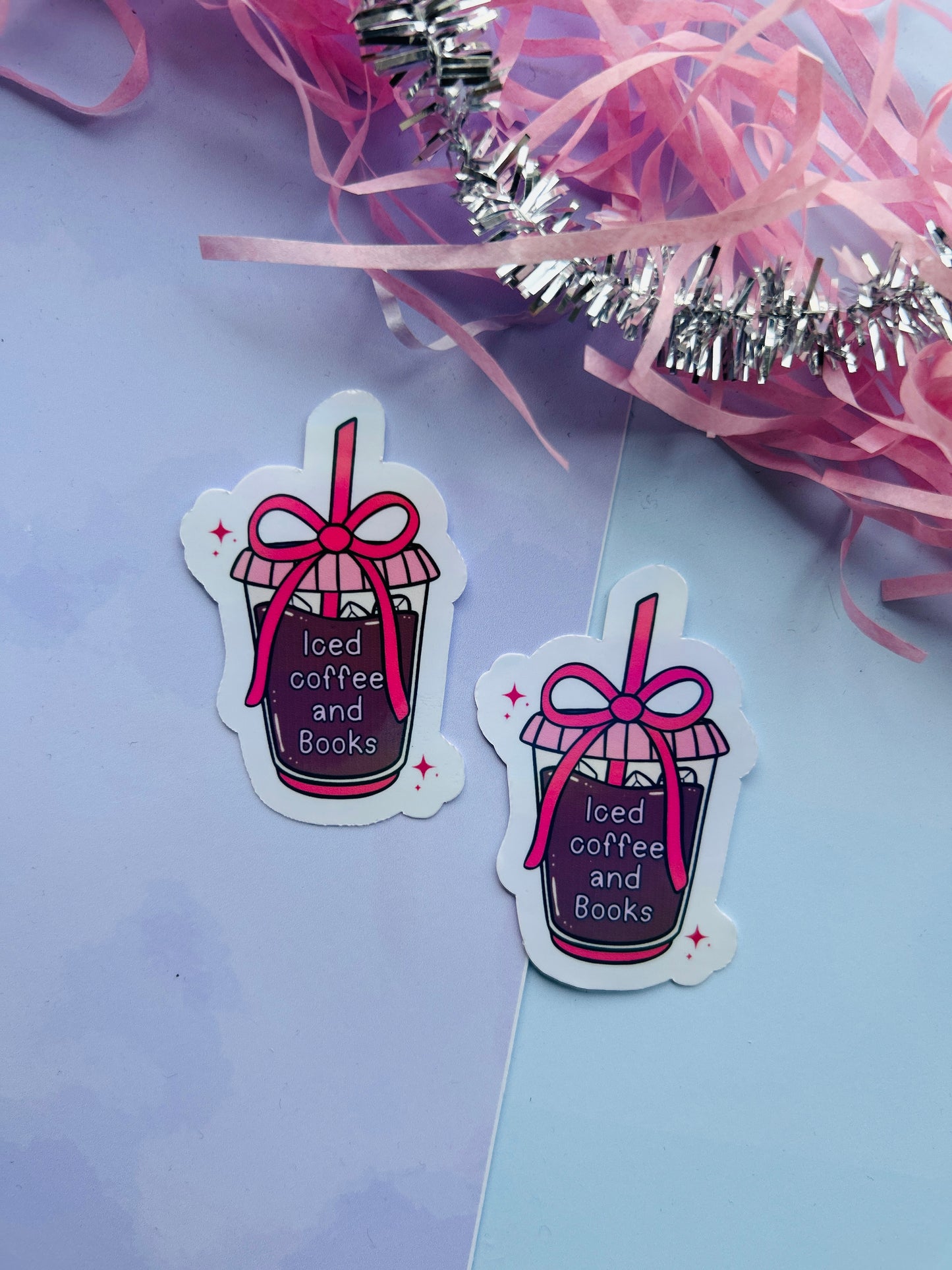 Iced Coffee and Books Holographic Sticker – Bookish Vinyl Decal