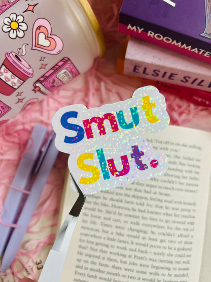 sm*t sl*t holographic bookish sticker