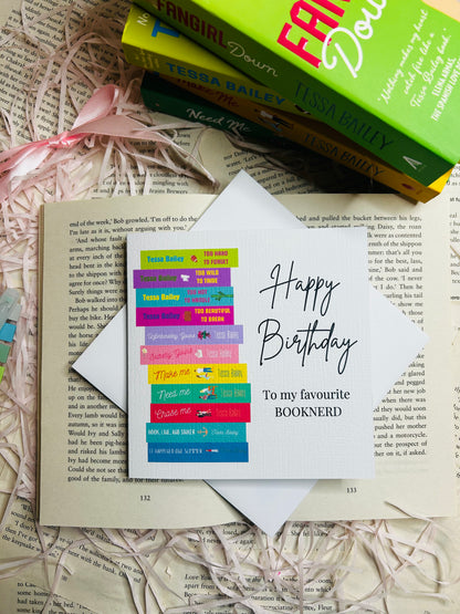 Tessa Bailey bookstack greeting card