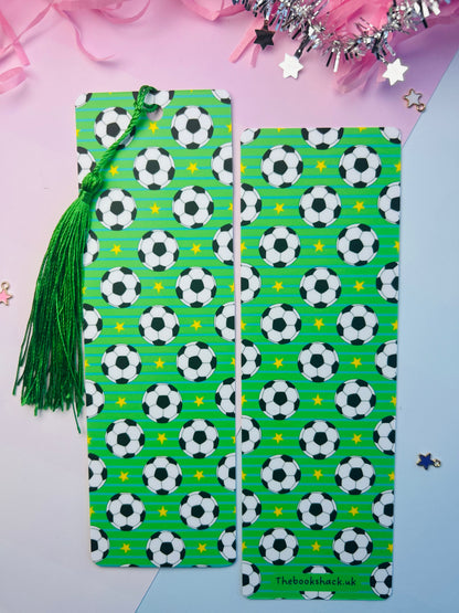 Kids Football Bookmark – Green Double-Sided Football Pattern Bookmark