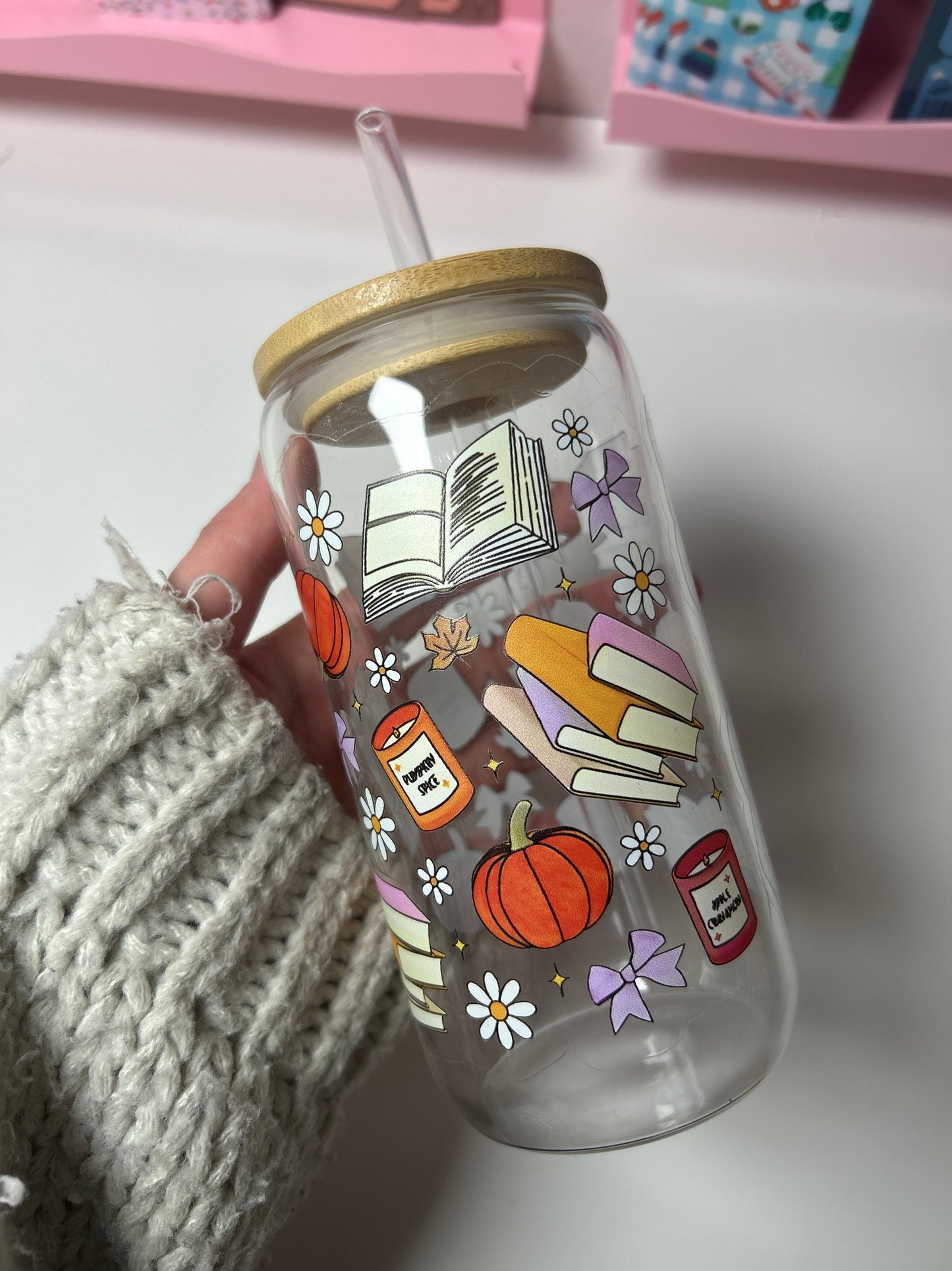 Cosy Pumpkin Spice Glass Cup