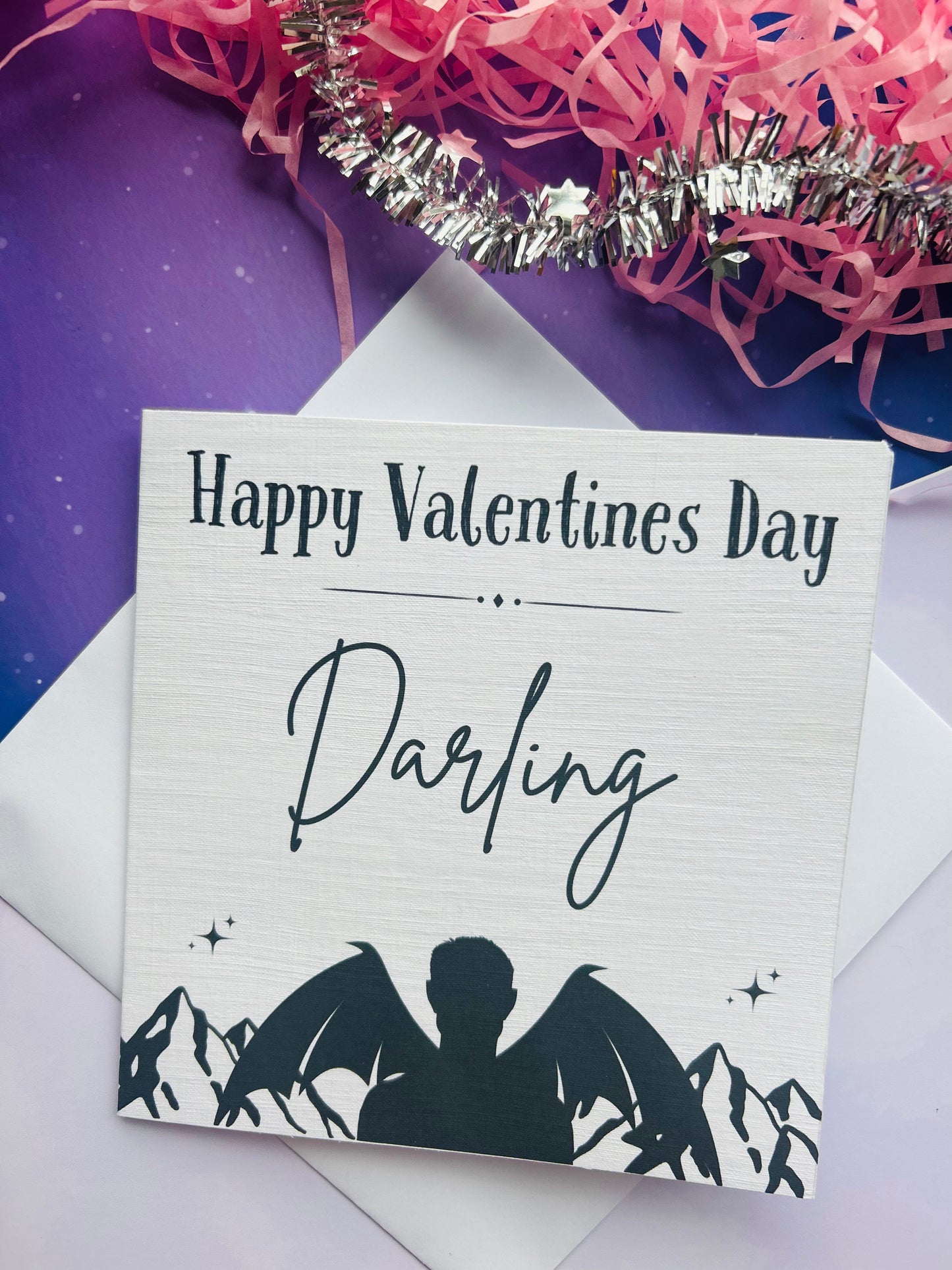 Rhys Inspired Valentine’s Day Card – “Happy Valentine’s Day, Darling” Fantasy Romance Card