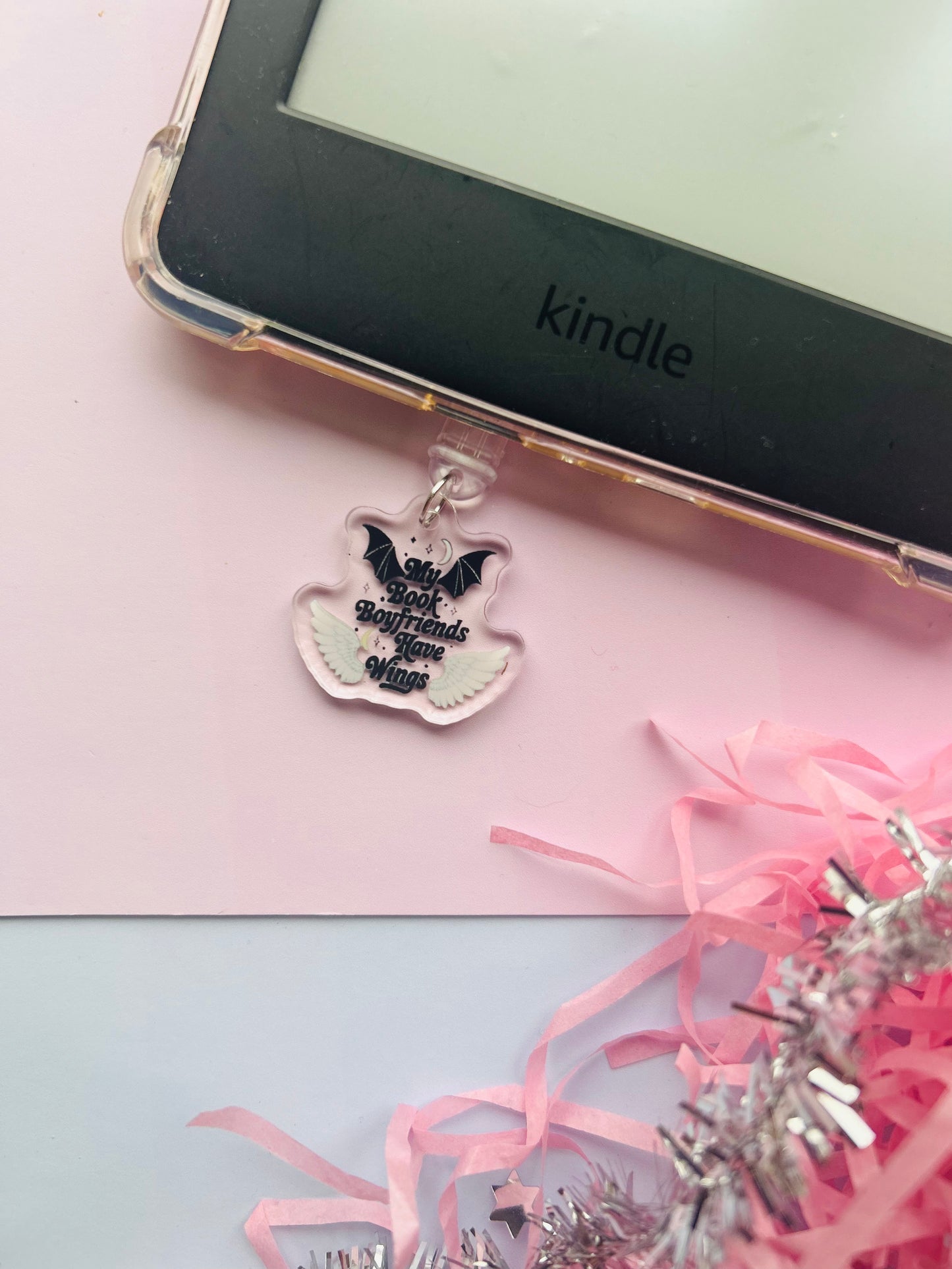 My Book Boyfriends Have Wings Kindle Charm – Bat Wing USB-C Dust Plug