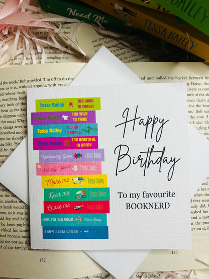 Tessa Bailey bookstack greeting card